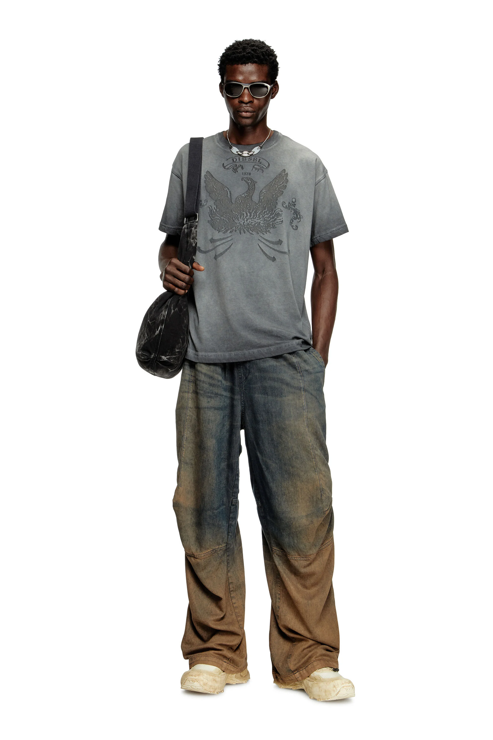 T-shirt with phoenix devoré