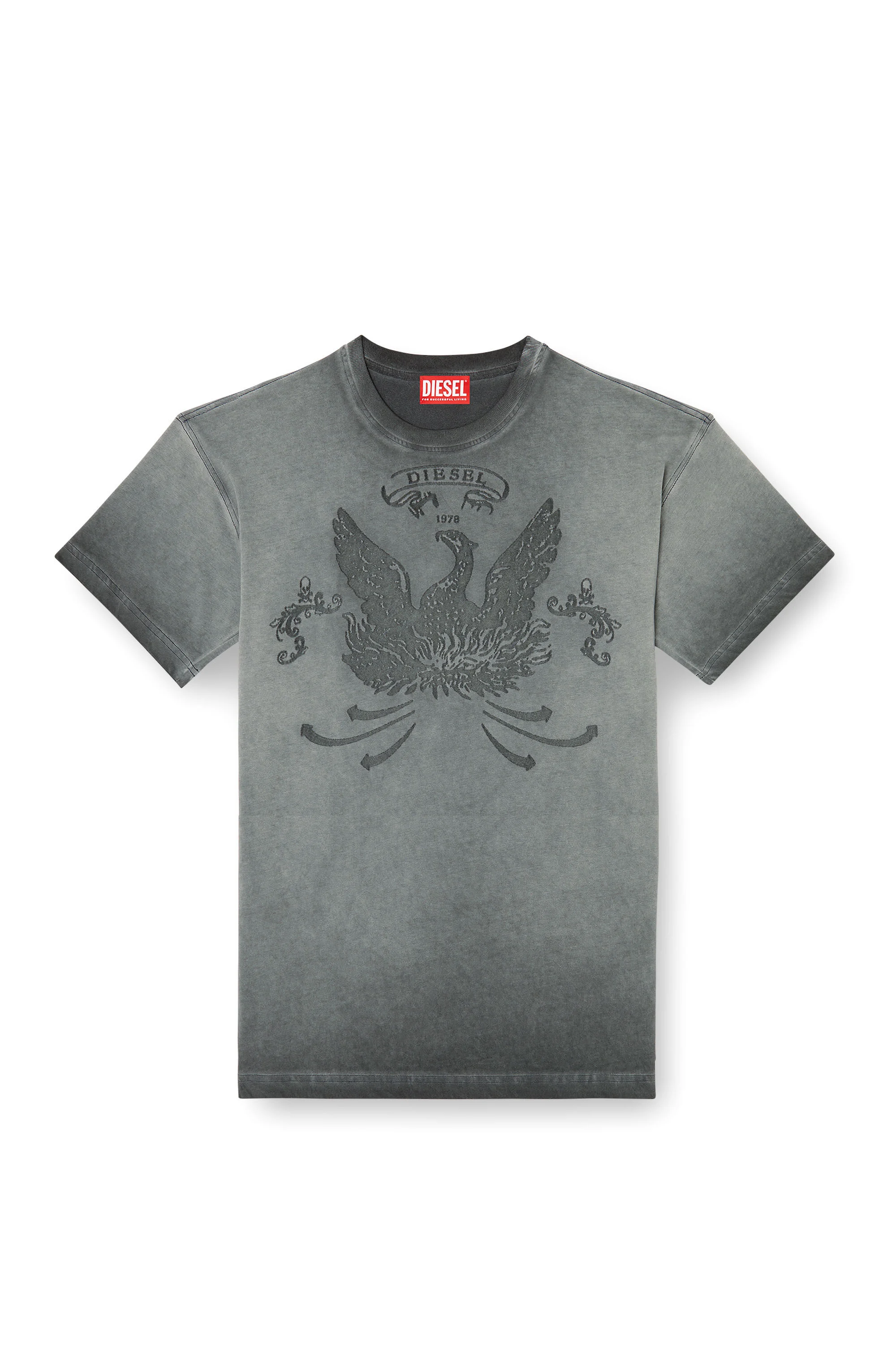 T-shirt with phoenix devoré
