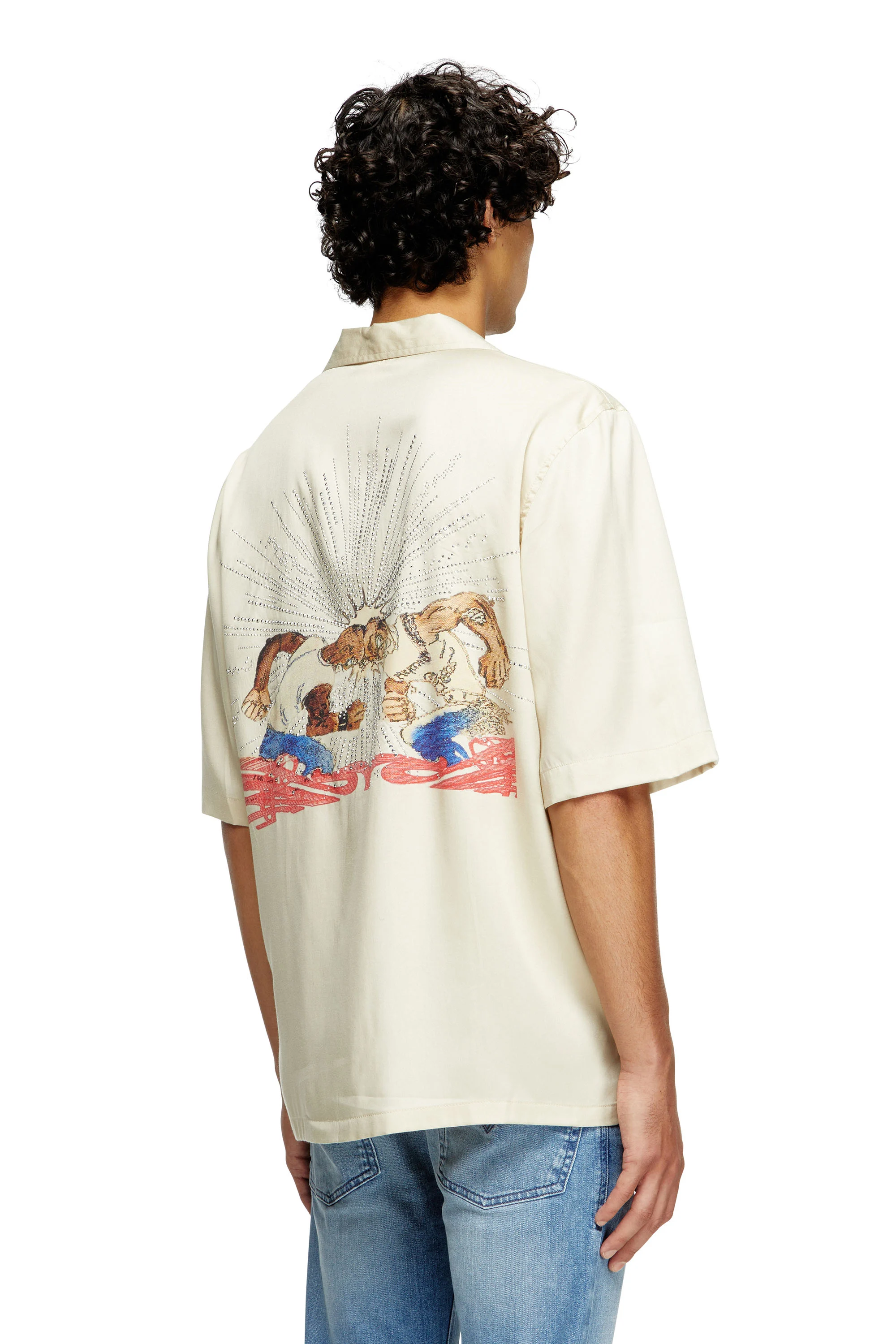 TENCEL™ shirt with rhinestone graphic