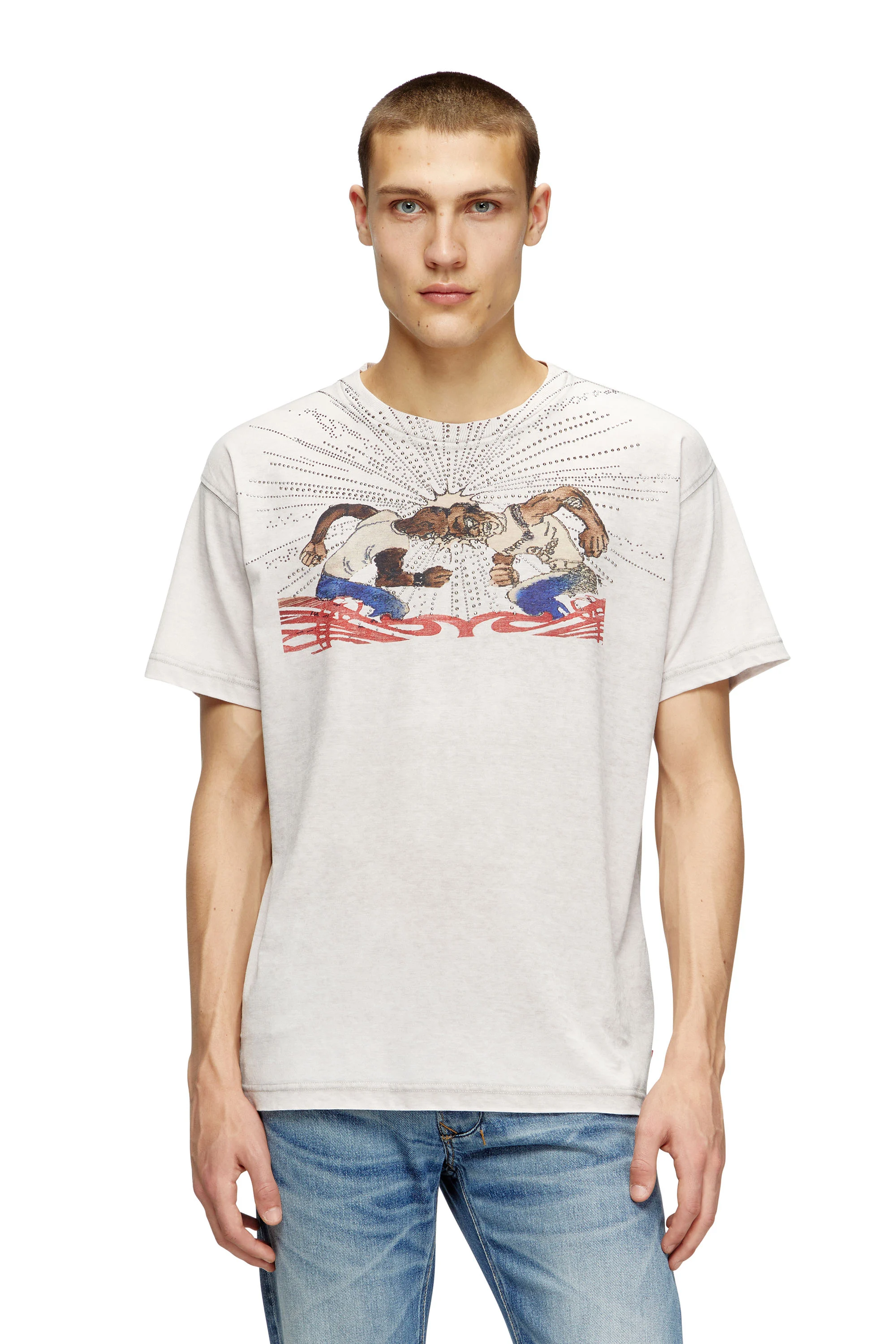 T-shirt with rhinestone graphic