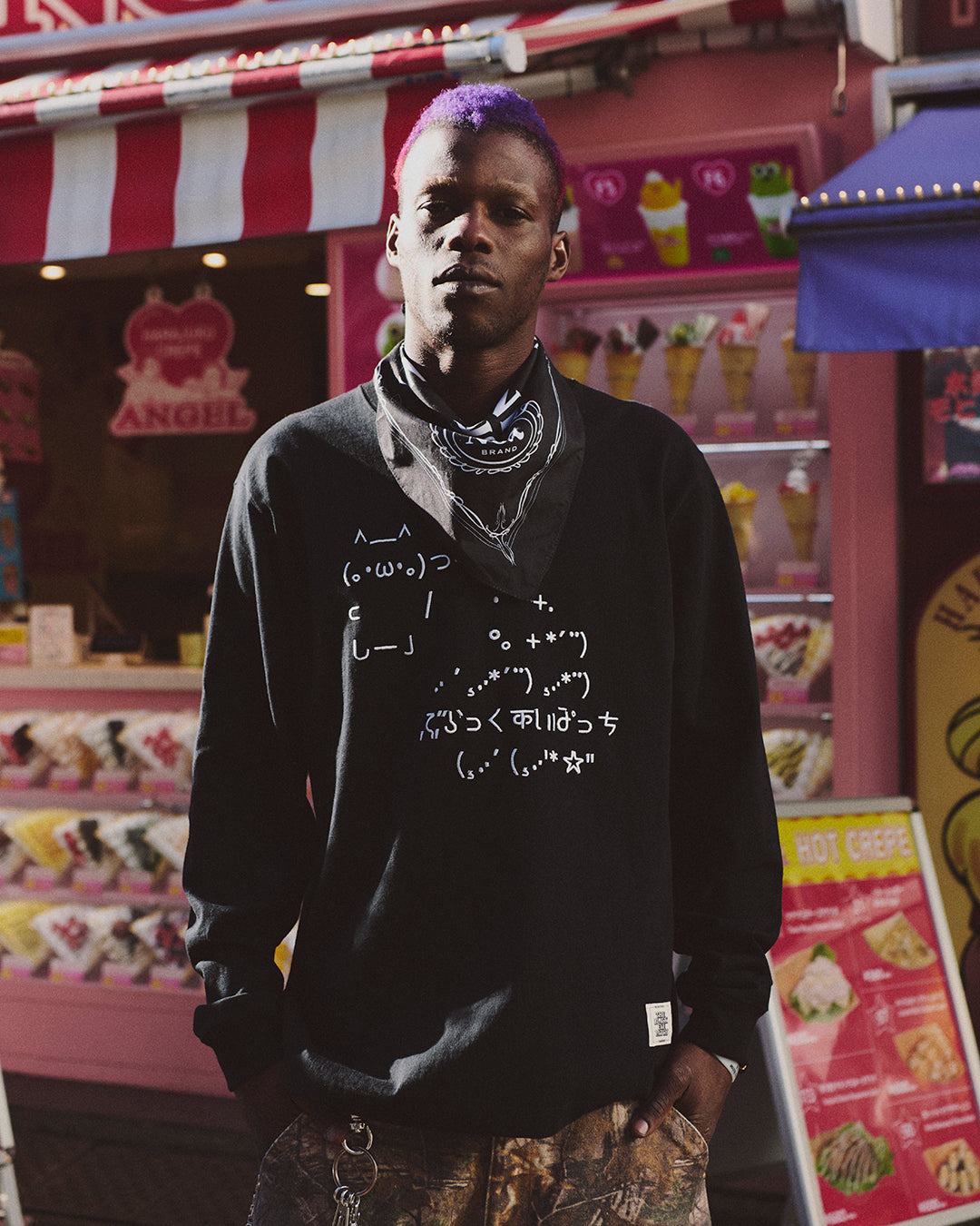 ASCII ART L/S TEE CHARCOAL