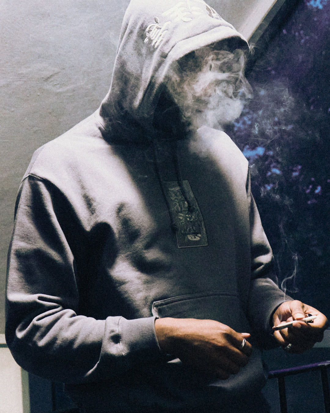 HWC LABEL HOODIE DARK BROWN