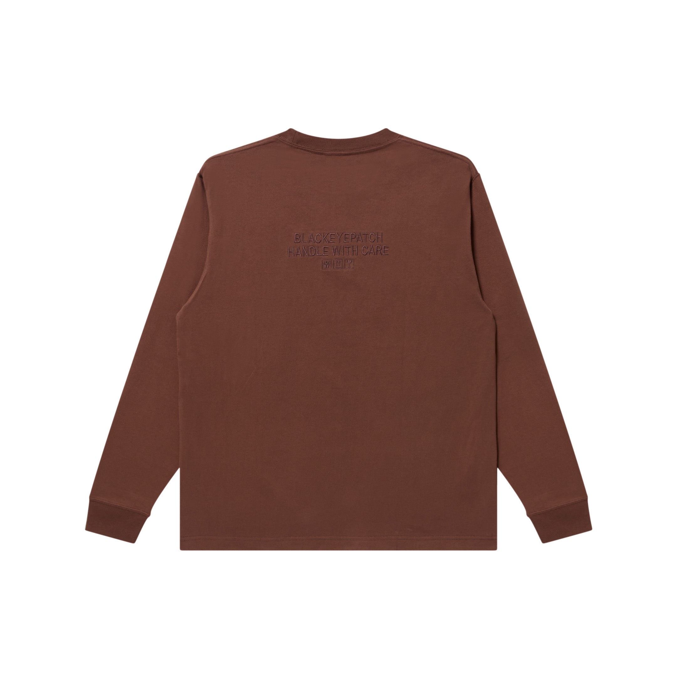 HWC SAME COLOR EMBROIDERED L/S TEE BROWN