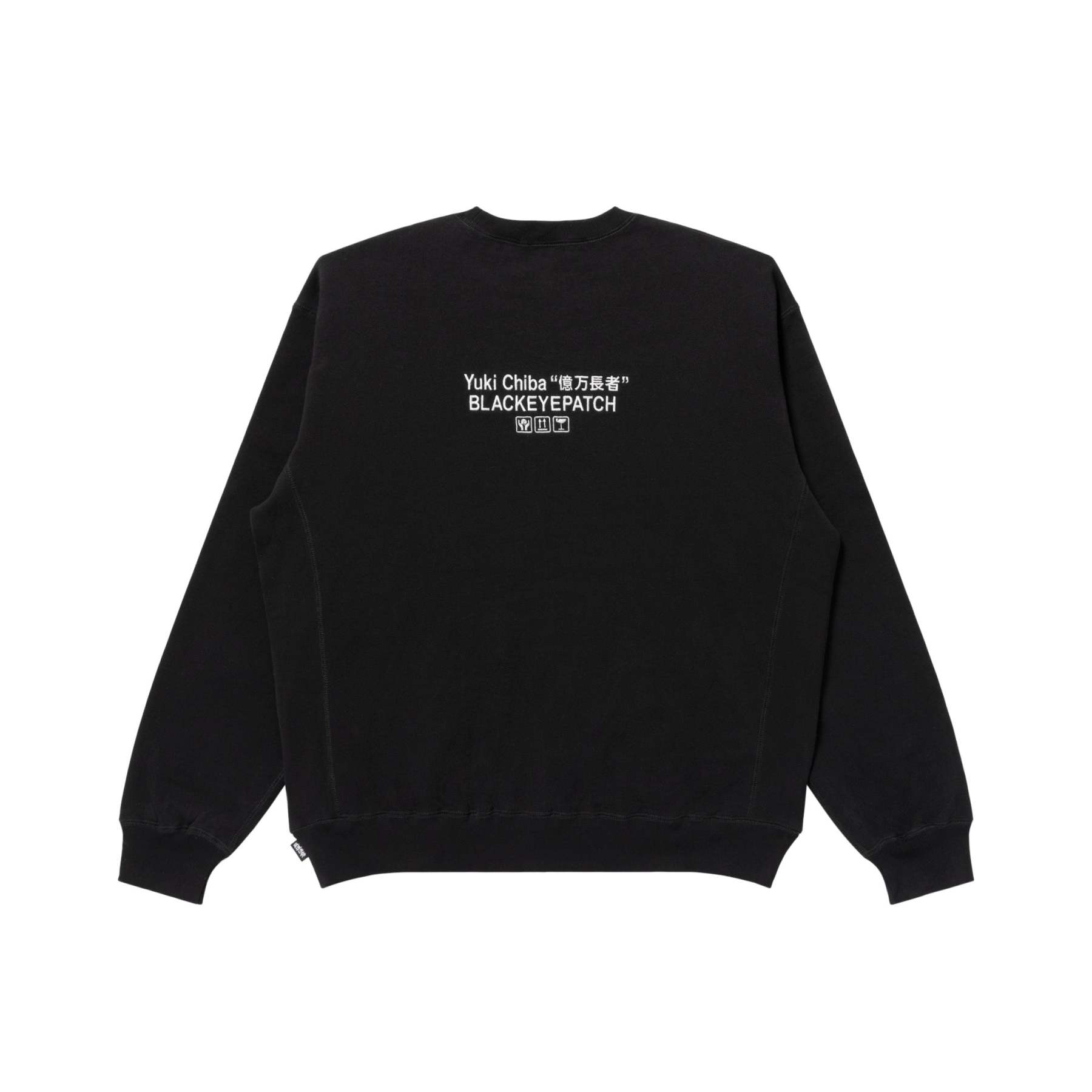 YUKI CHIBA "億万長者" HWC LABEL CREW SWEAT BLACK