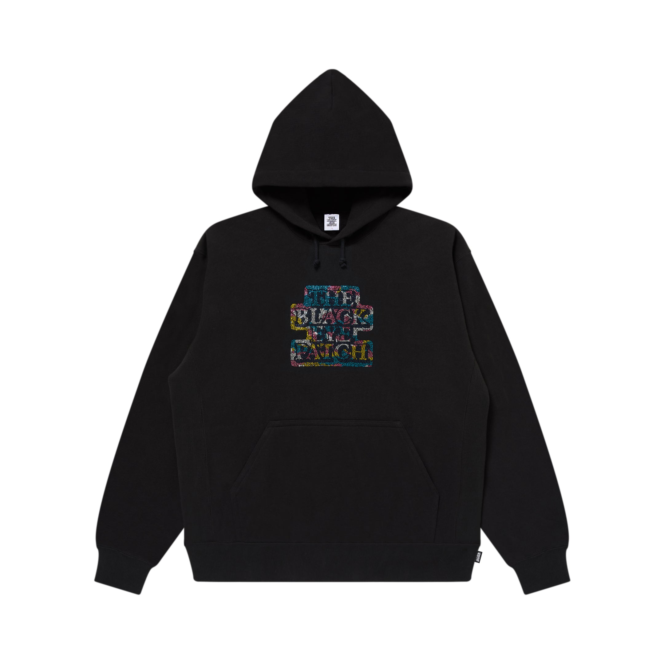 CAMOUFLAGED RHINESTONED OG LABEL HOODIE BLACK