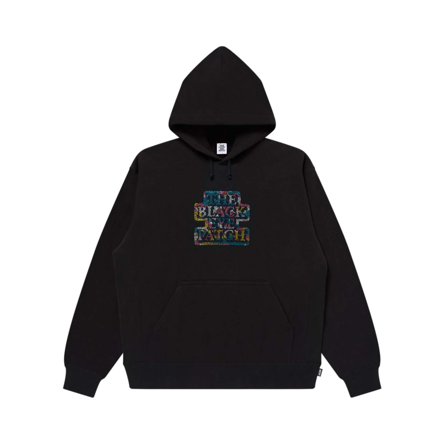 CAMOUFLAGED RHINESTONED OG LABEL HOODIE BLACK