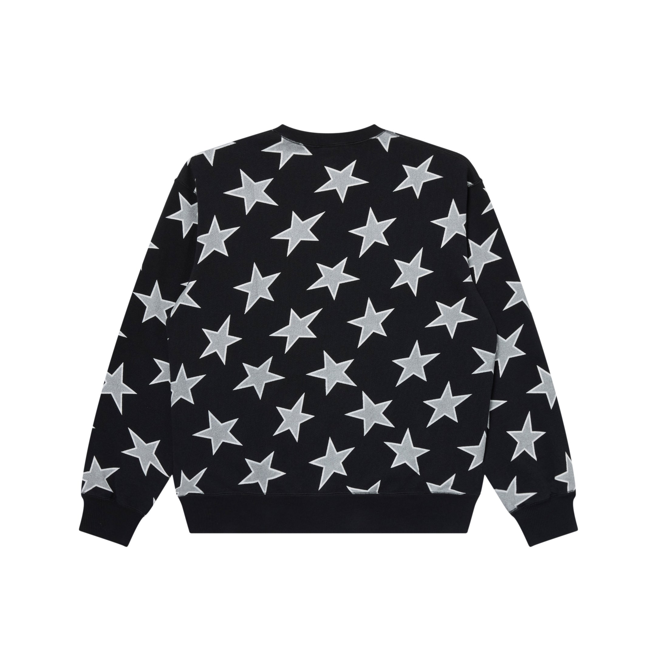 STAR PATTERNED BRAND ORIGIN CREW SWEAT BLACK