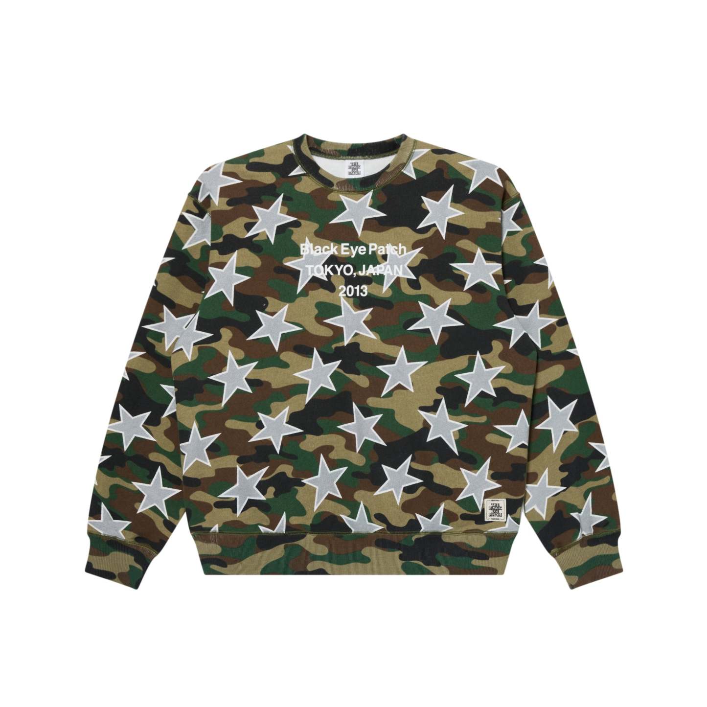 STAR PATTERNED BRAND ORIGIN CREW SWEAT WOODLAND CAMO