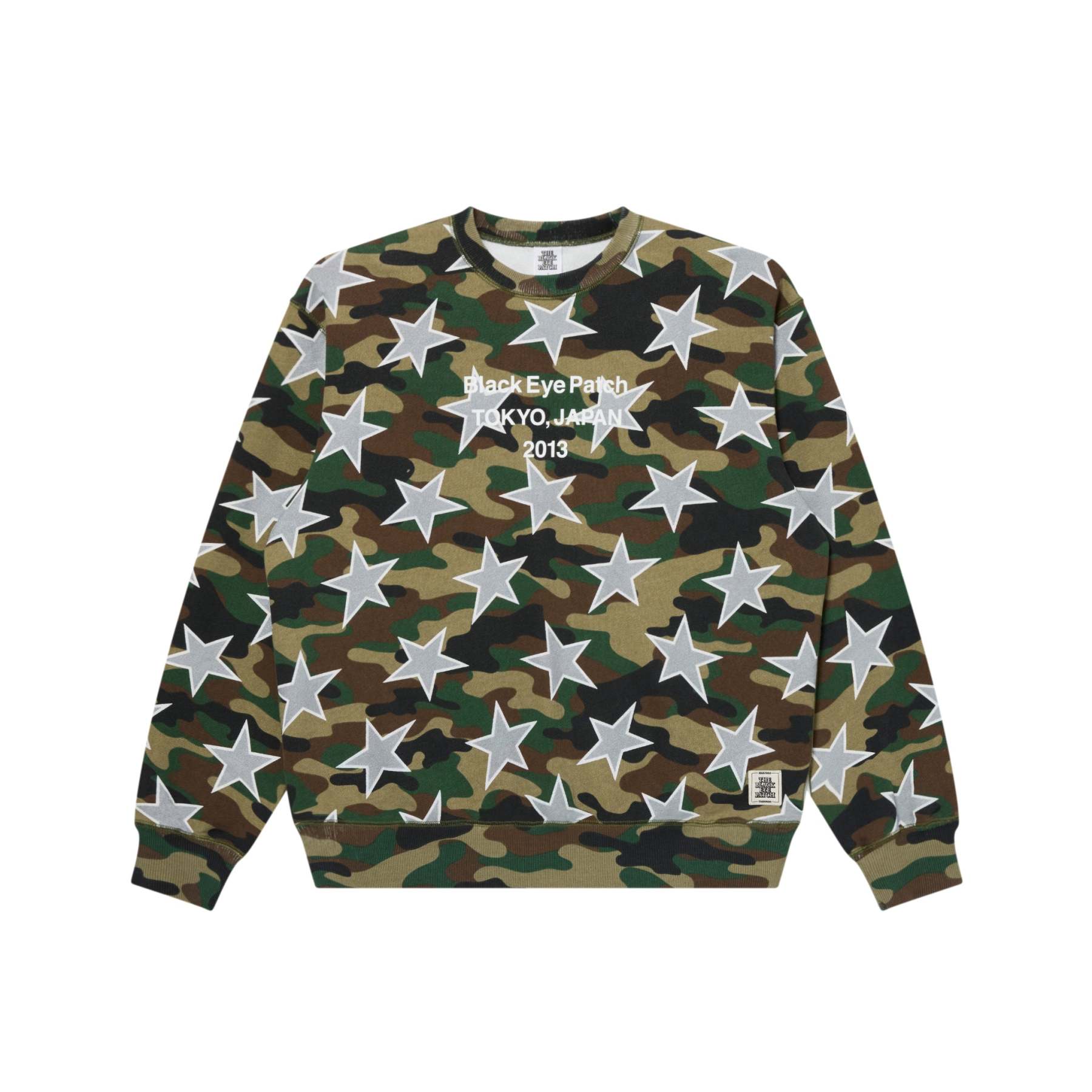 STAR PATTERNED BRAND ORIGIN CREW SWEAT WOODLAND CAMO