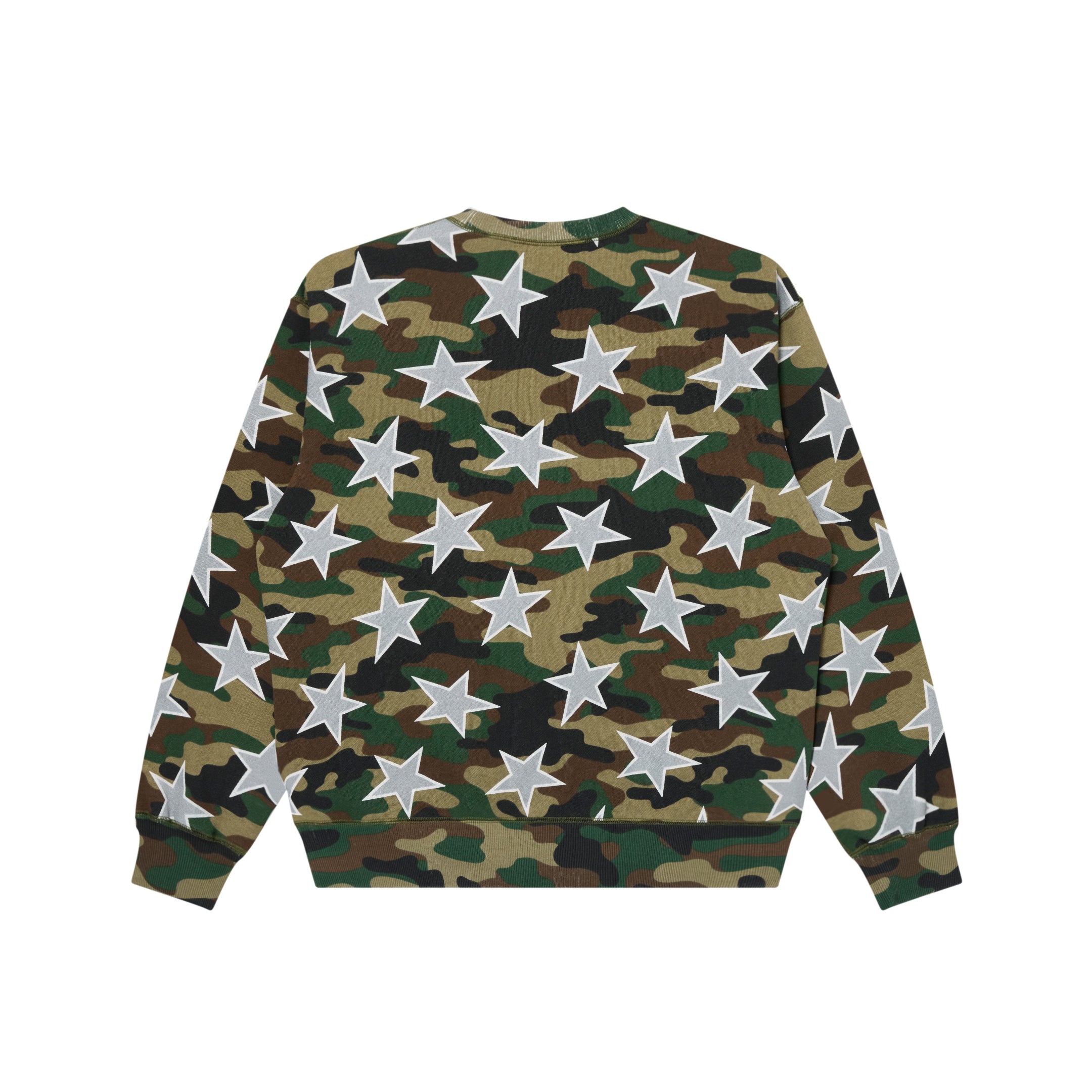 STAR PATTERNED BRAND ORIGIN CREW SWEAT WOODLAND CAMO