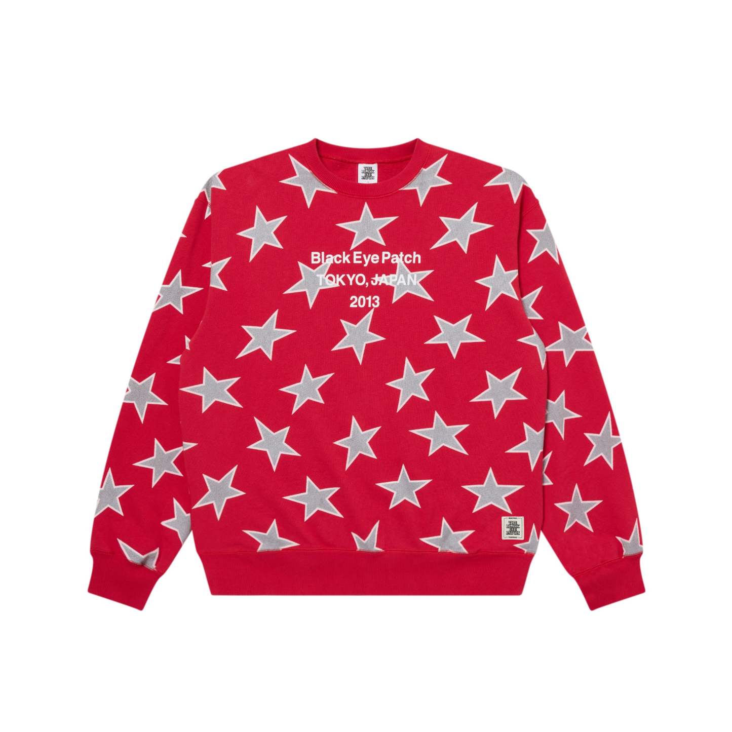 STAR PATTERNED BRAND ORIGIN CREW SWEAT RED