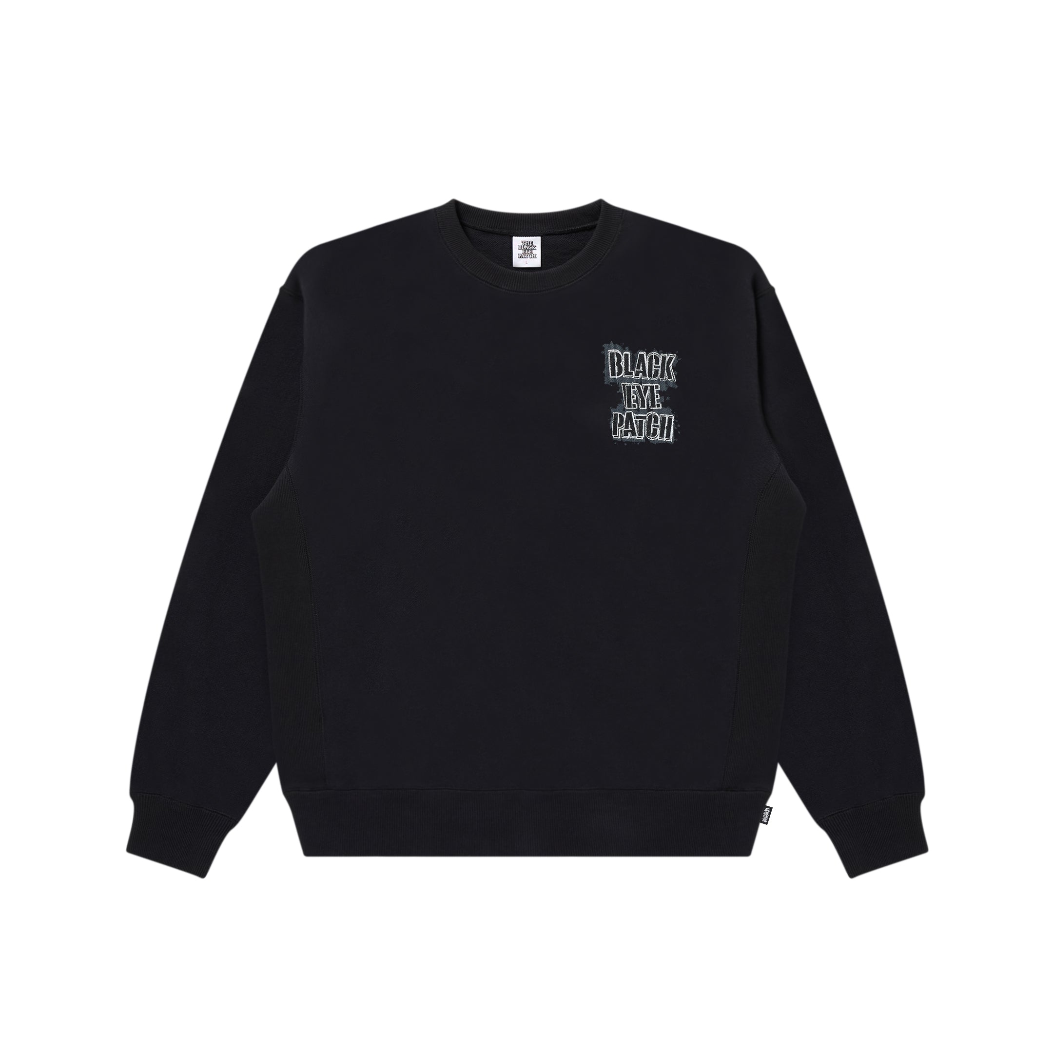 GRUNGY STENCIL LOGO CREW SWEAT BLACK