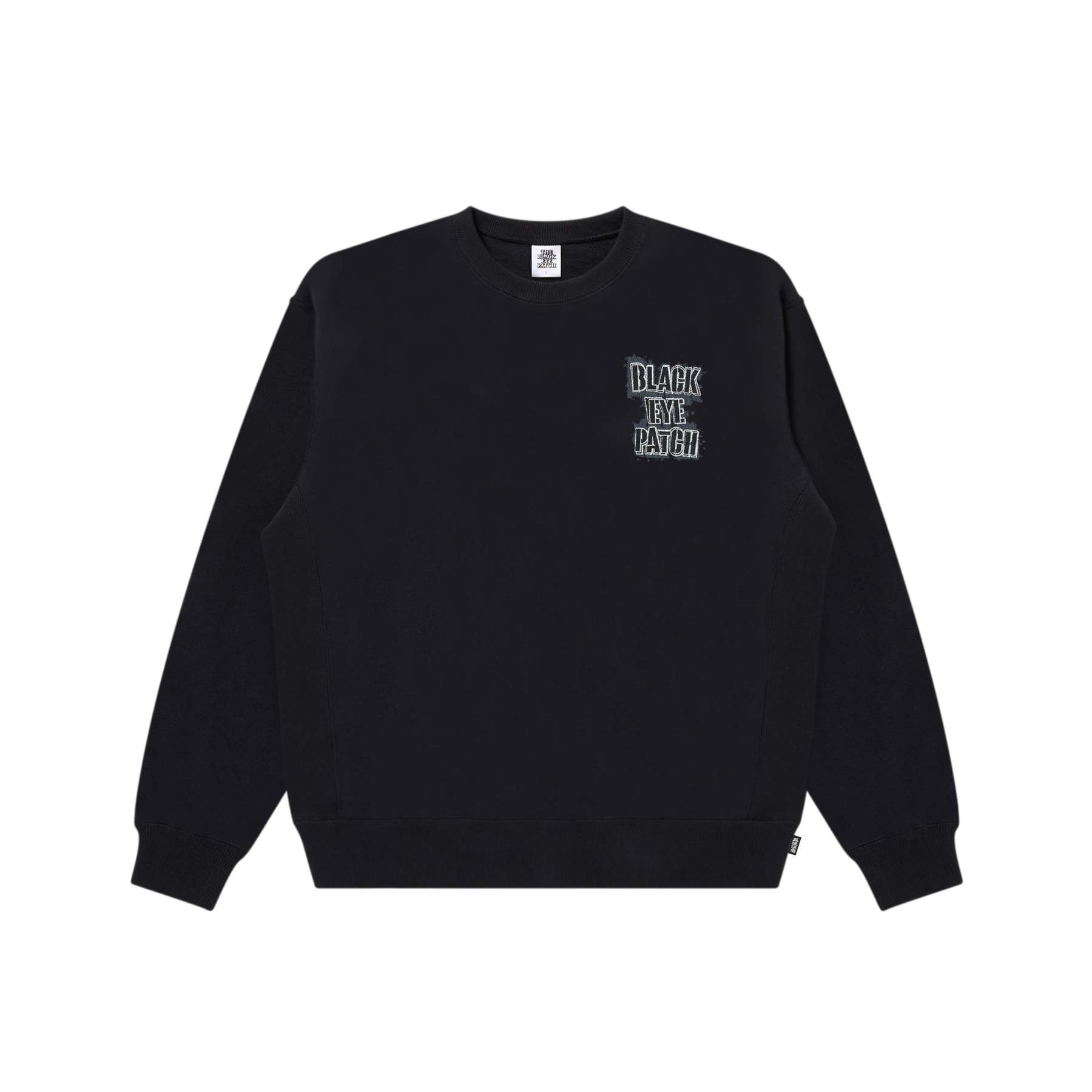 GRUNGY STENCIL LOGO CREW SWEAT BLACK