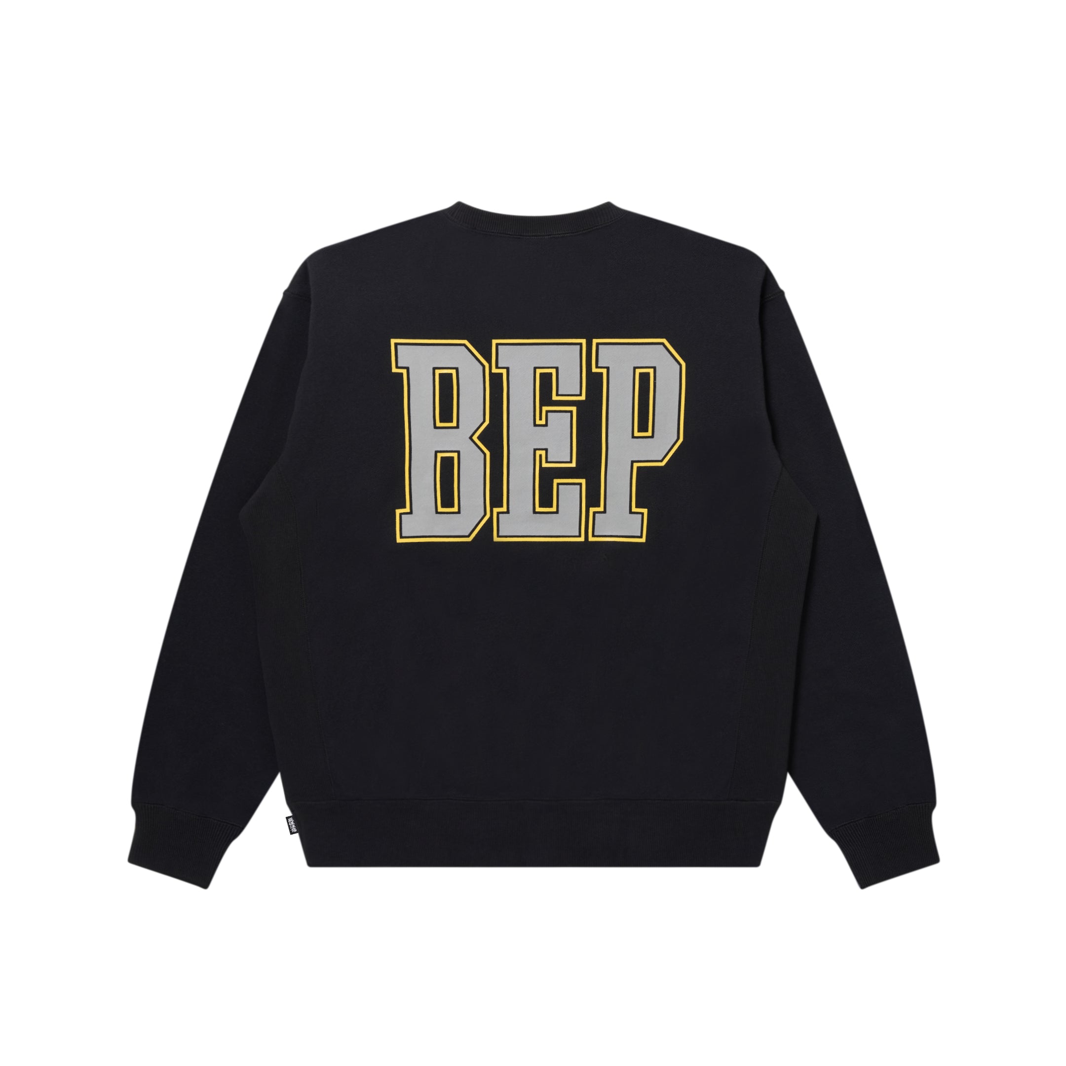 REFLECTIVE VINTAGE B EMBLEM CREW SWEAT BLACK