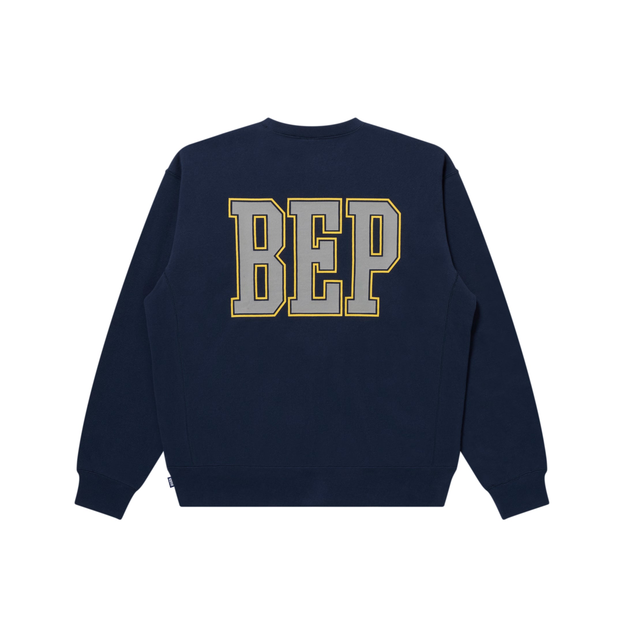 REFLECTIVE VINTAGE B EMBLEM CREW SWEAT NAVY