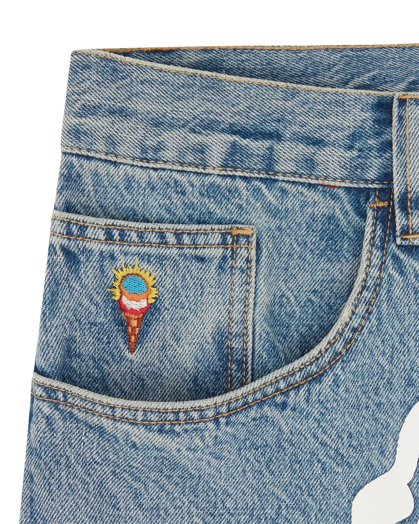 ICECREAM  Check Lined Denim Pant