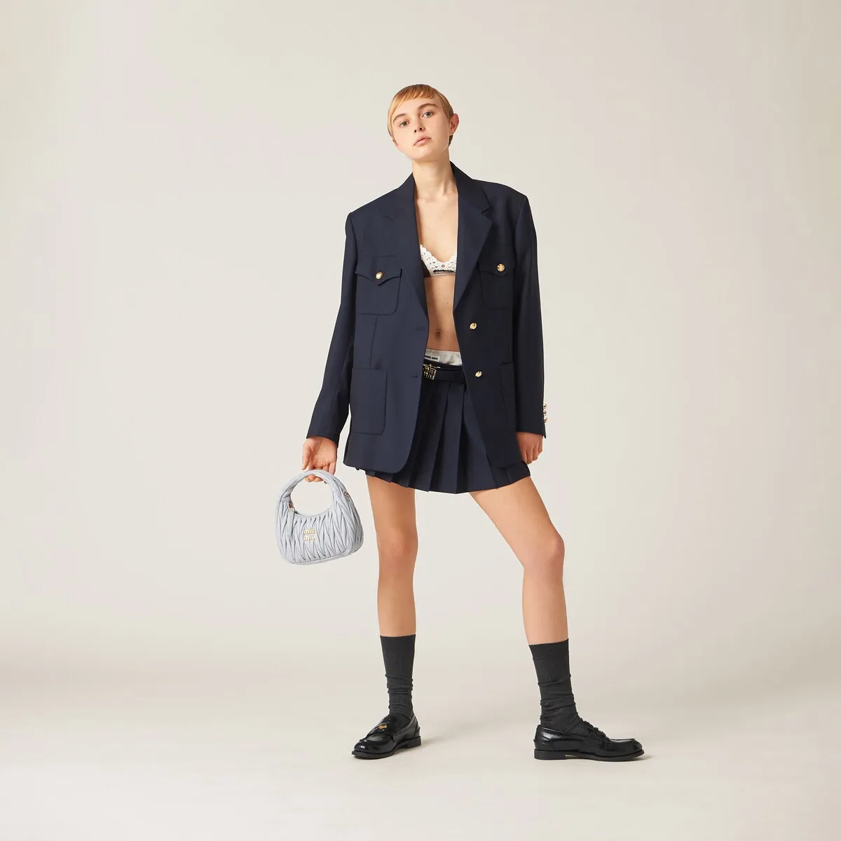 【MIU MIU】ハンドバッグ ショルダーバッグ ワンダー マトラッセ ホーボーバッグ ミニバッグ レディース