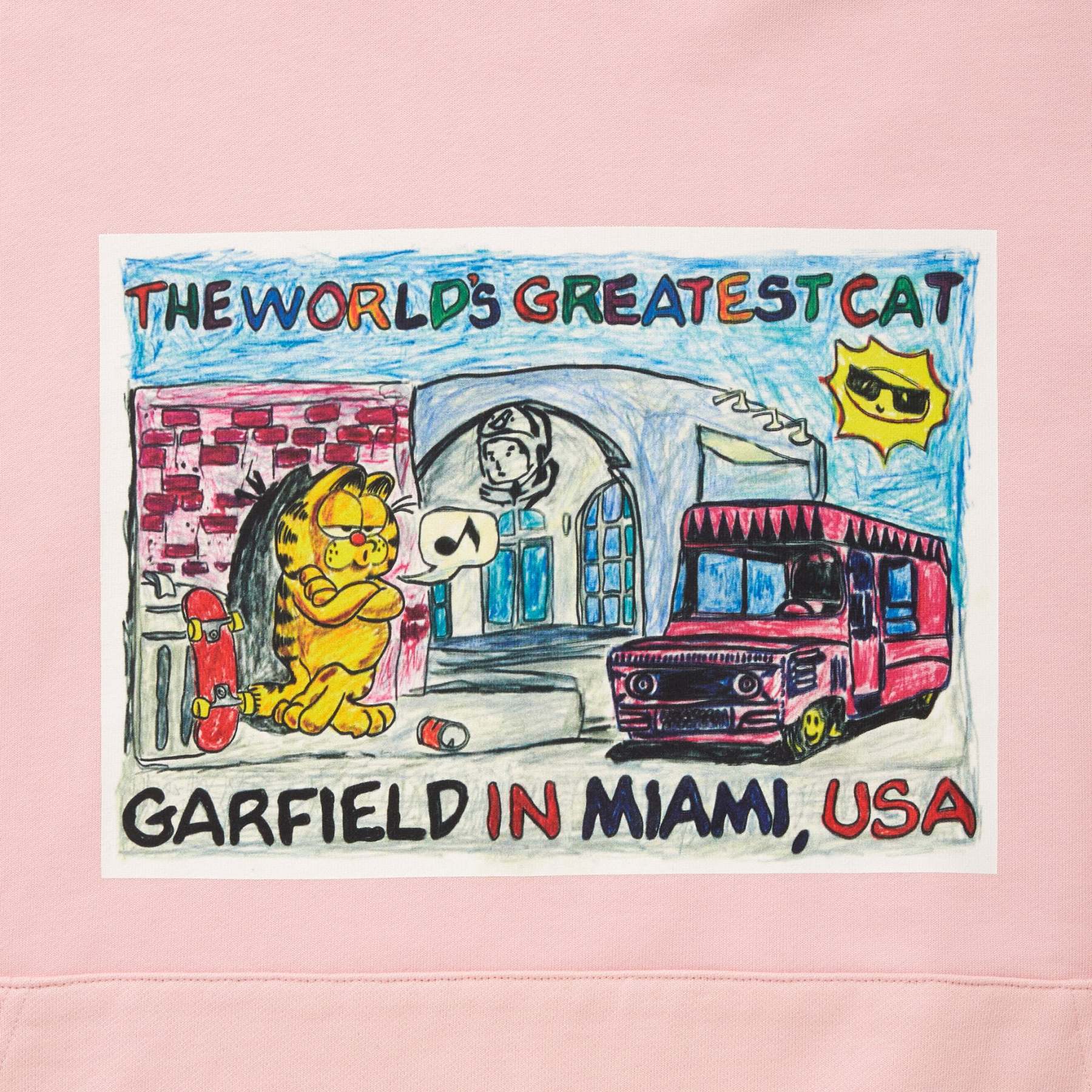 ICECREAM x GARFIELD COTTON HOODIE MIAMI (PINK)