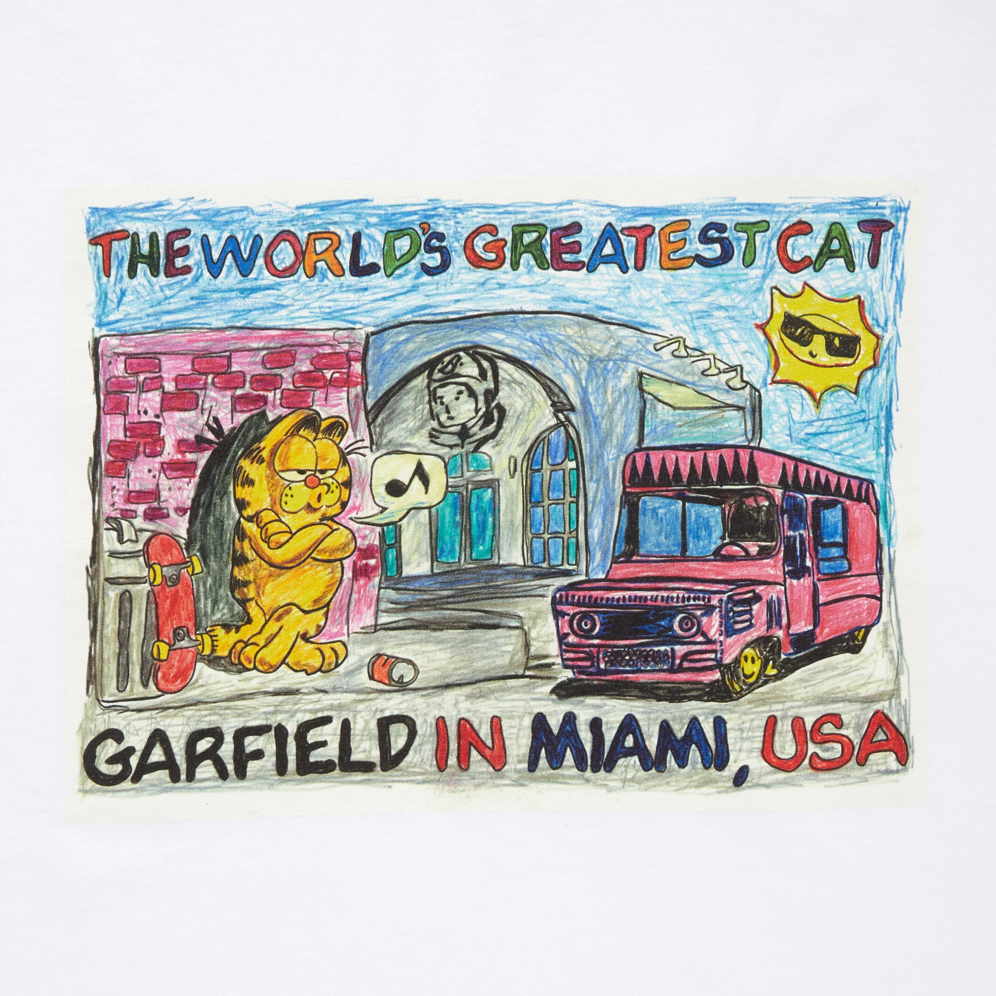 ICECREAM x GARFIELD COTTON T-SHIRT MIAMI (WHITE)