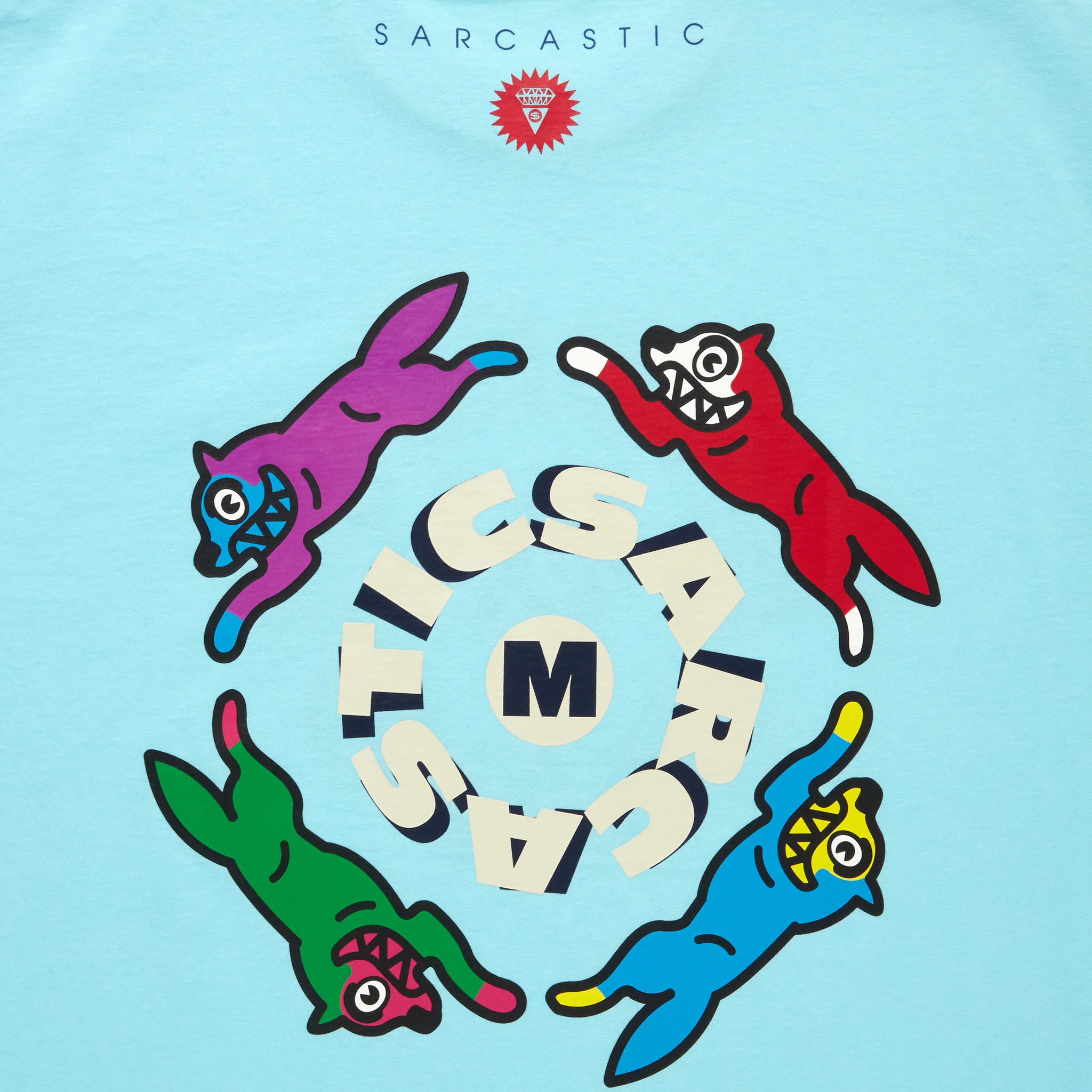 ICECREAM x SARCASTIC COTTON T-SHIRT CIRCLE