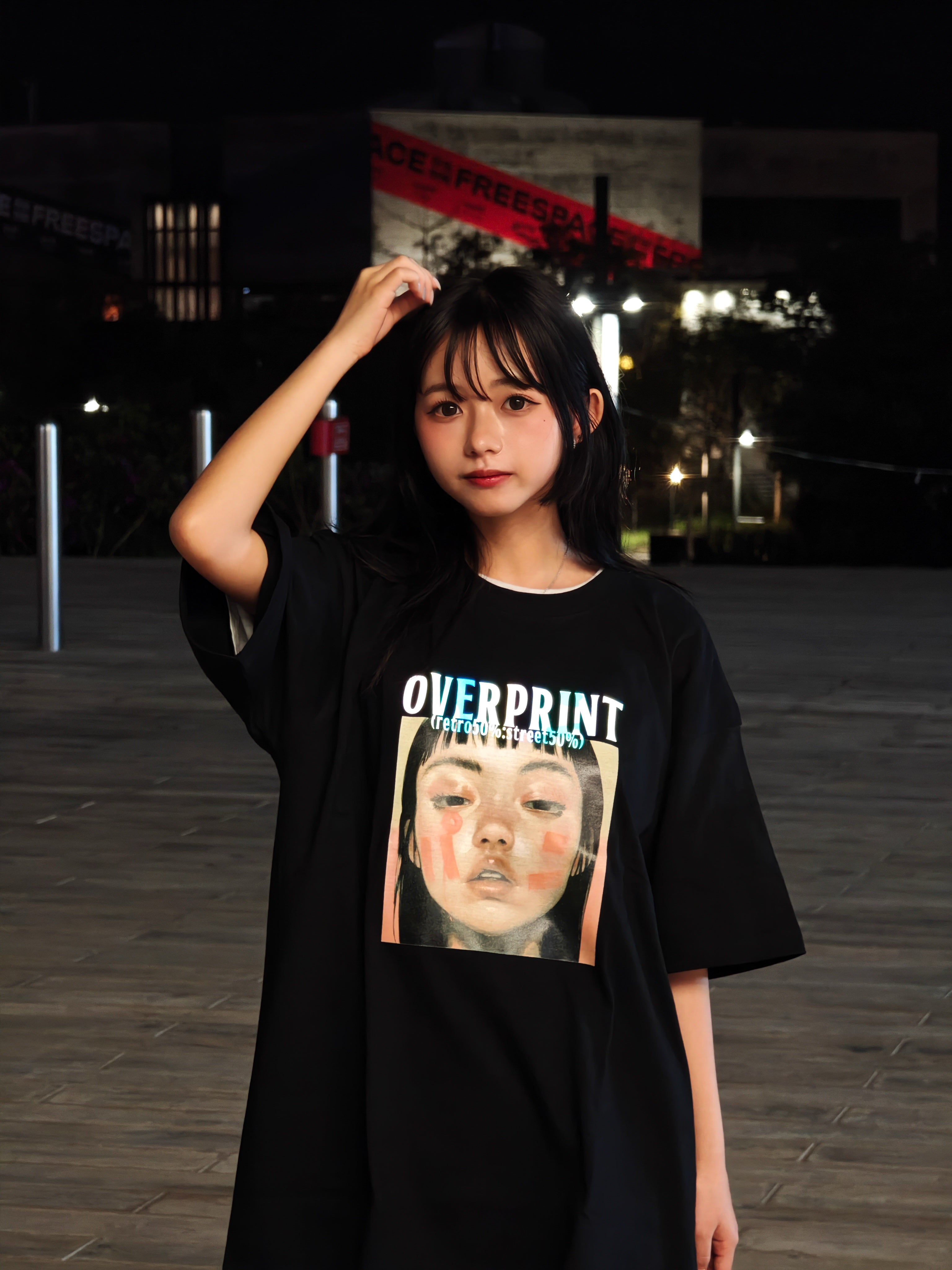 Over print パン Tee