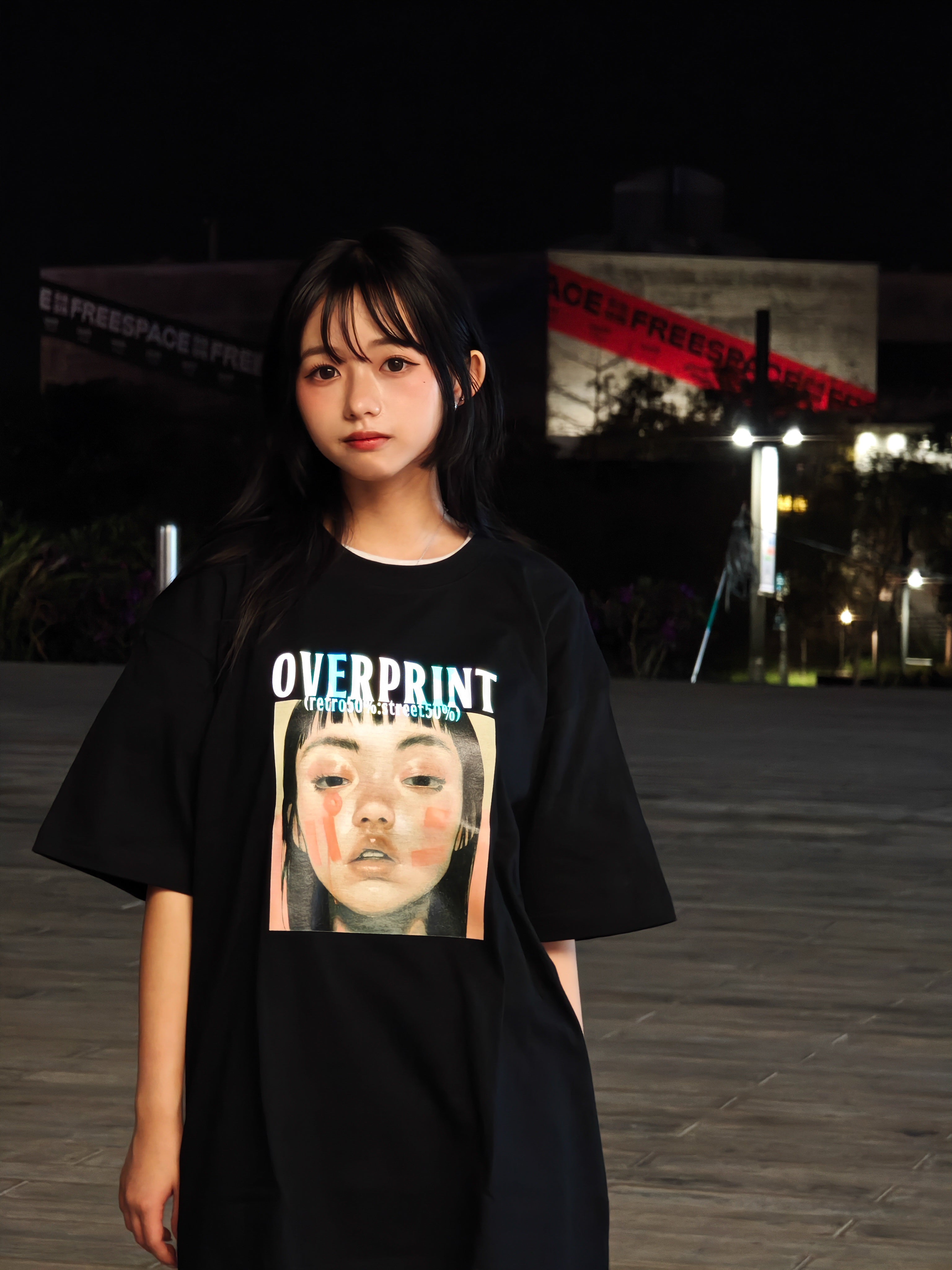 Over print パン Tee