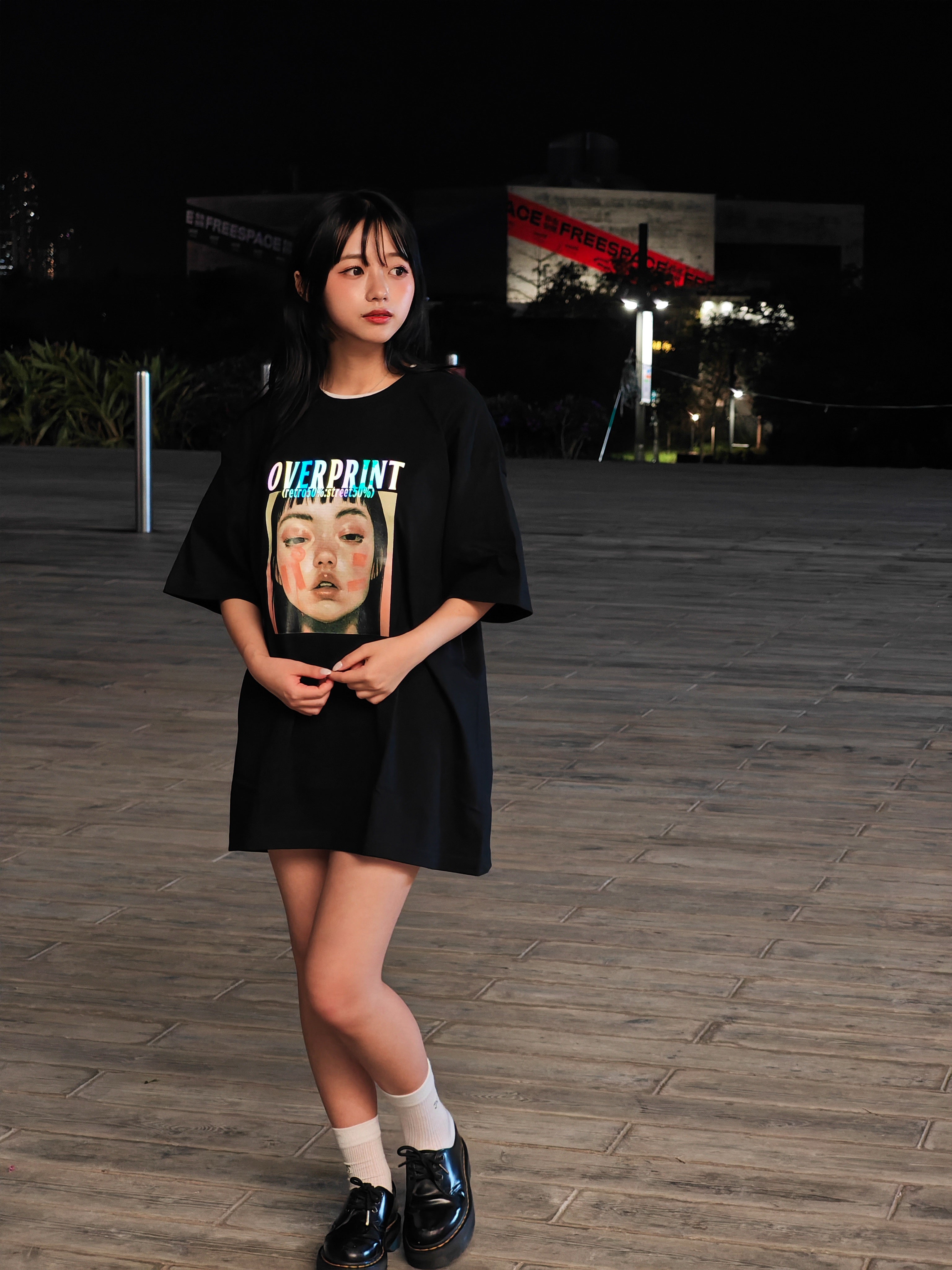 Over print パン Tee