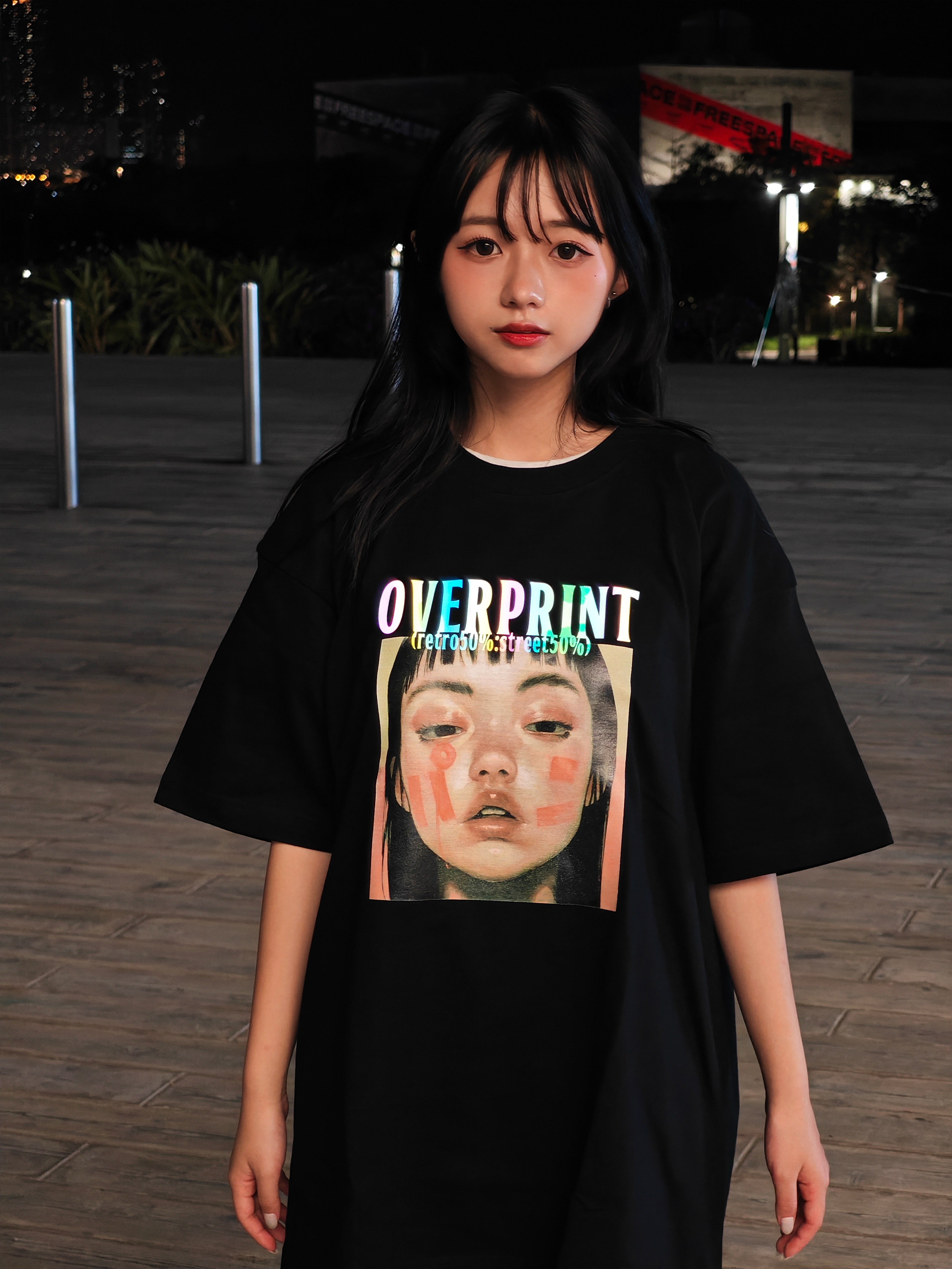 Over print パン Tee