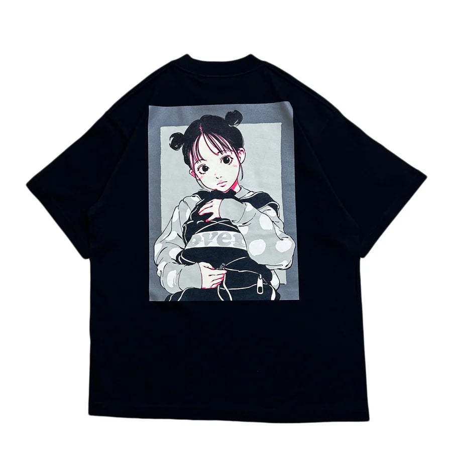 Over print Bag Girl Tee (Black)