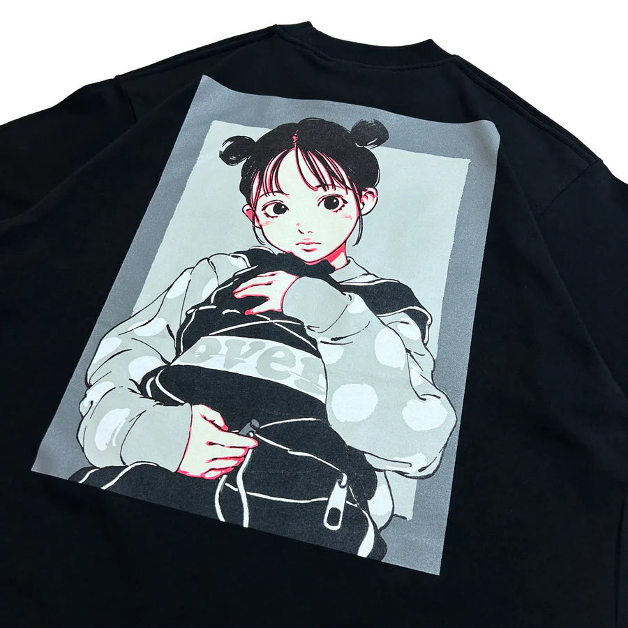 Over print Bag Girl Tee (Black)