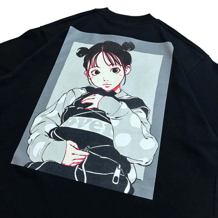 Over print Bag Girl Tee (Black)