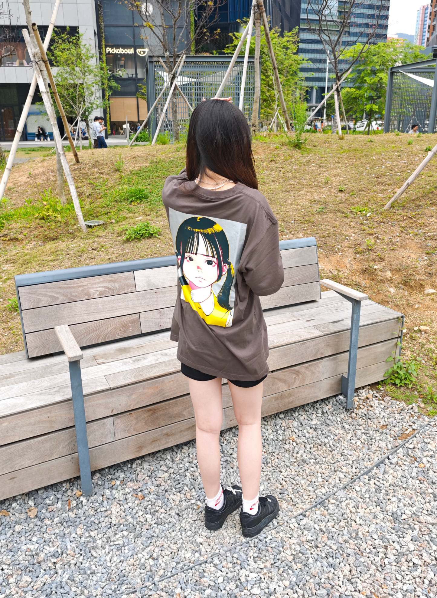 Over print Pop Art Tee Ver:18 (Silver:Brown Body)