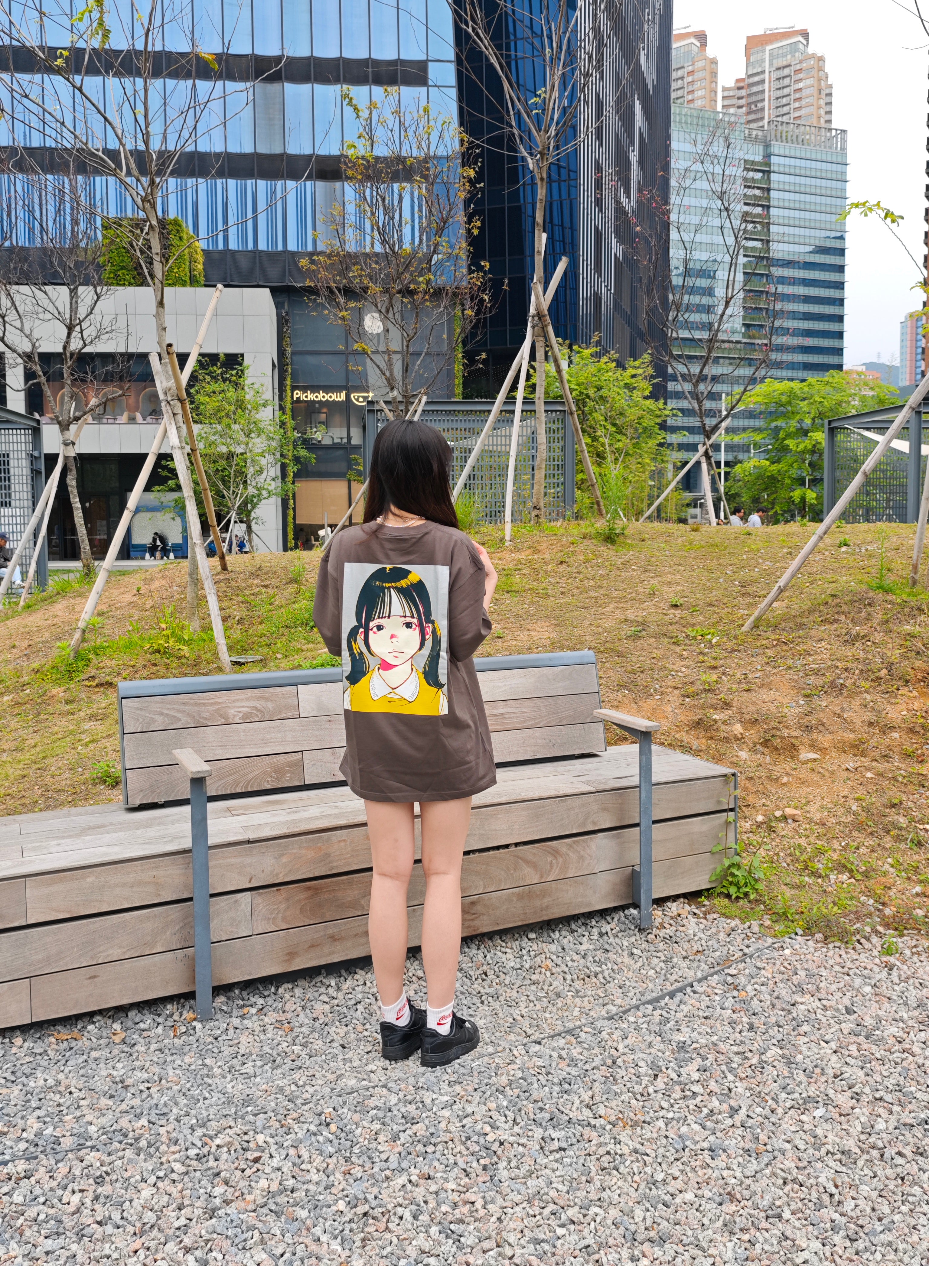 Over print Pop Art Tee Ver:18 (Silver:Brown Body)