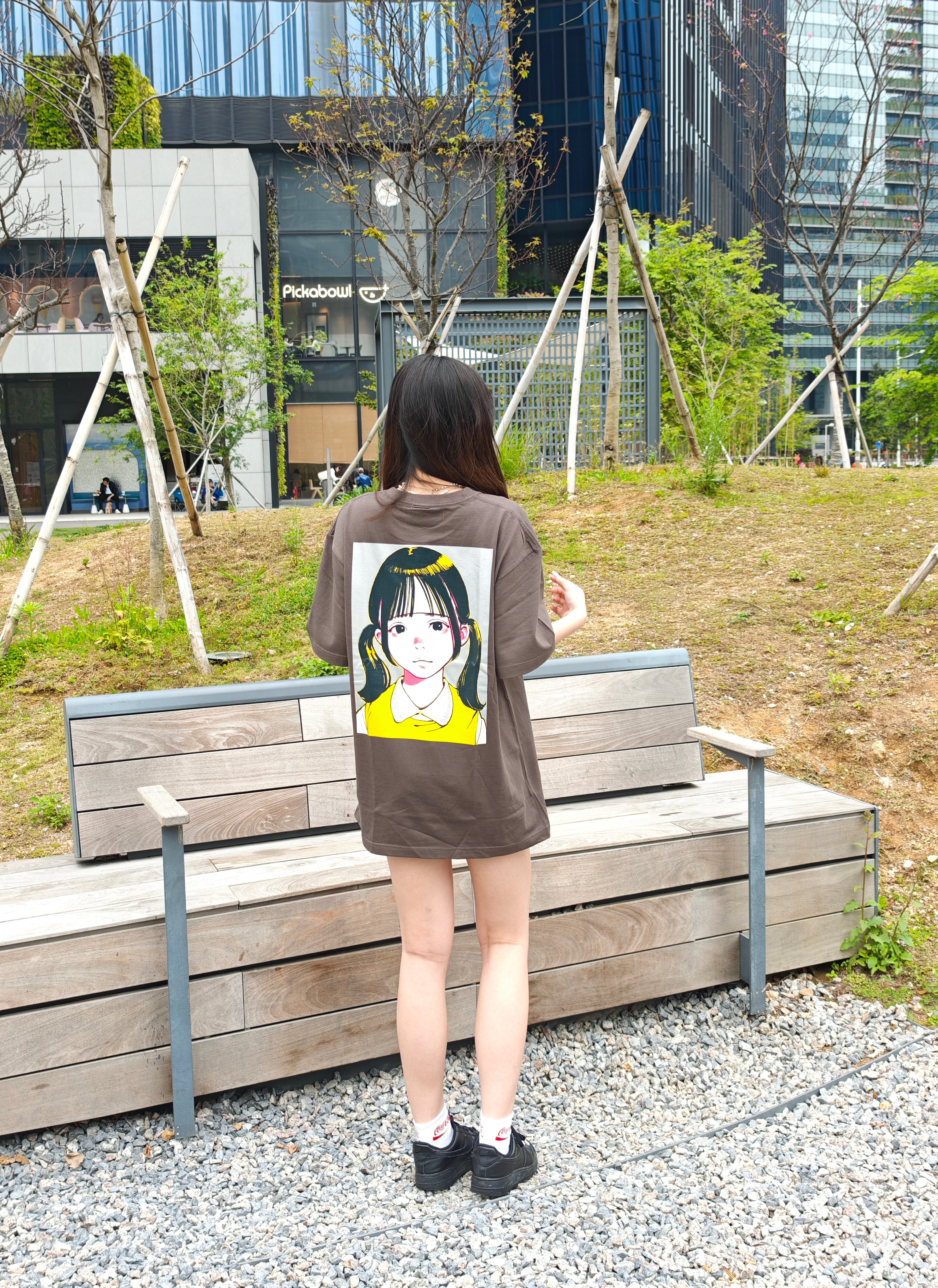 Over print Pop Art Tee Ver:18 (Silver:Brown Body)