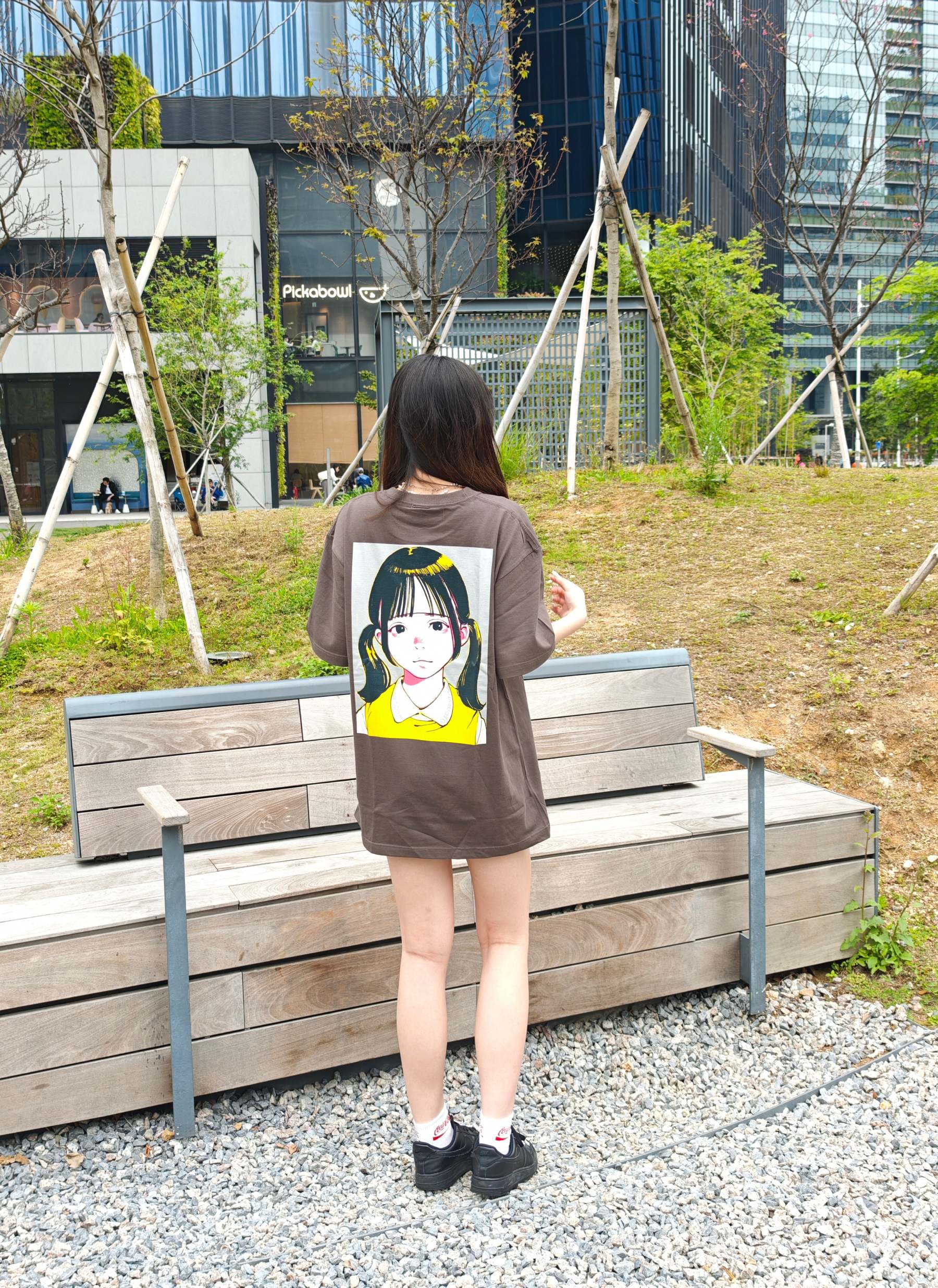 Over print Pop Art Tee Ver:18 (Silver:Brown Body)