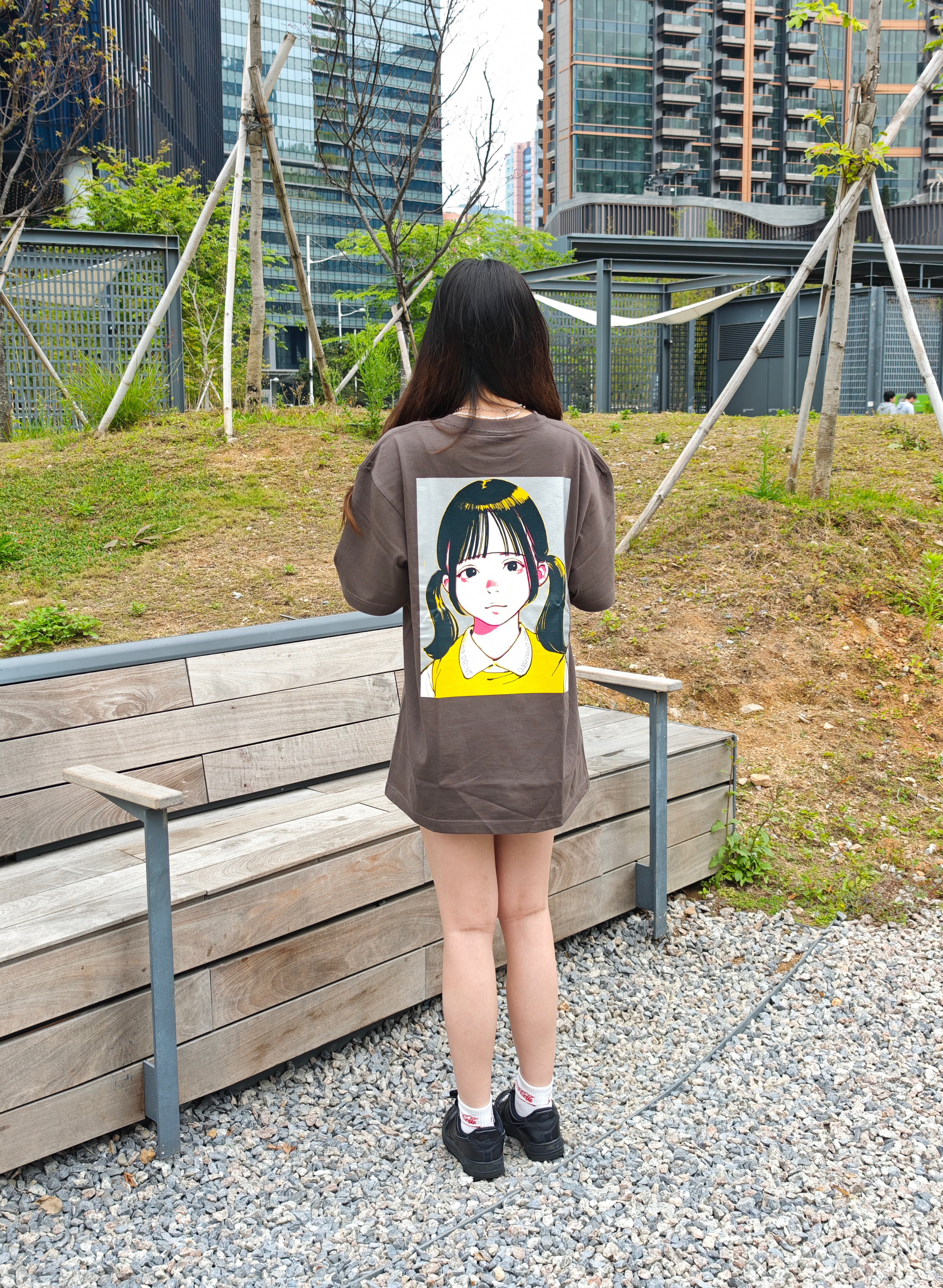 Over print Pop Art Tee Ver:18 (Silver:Brown Body)