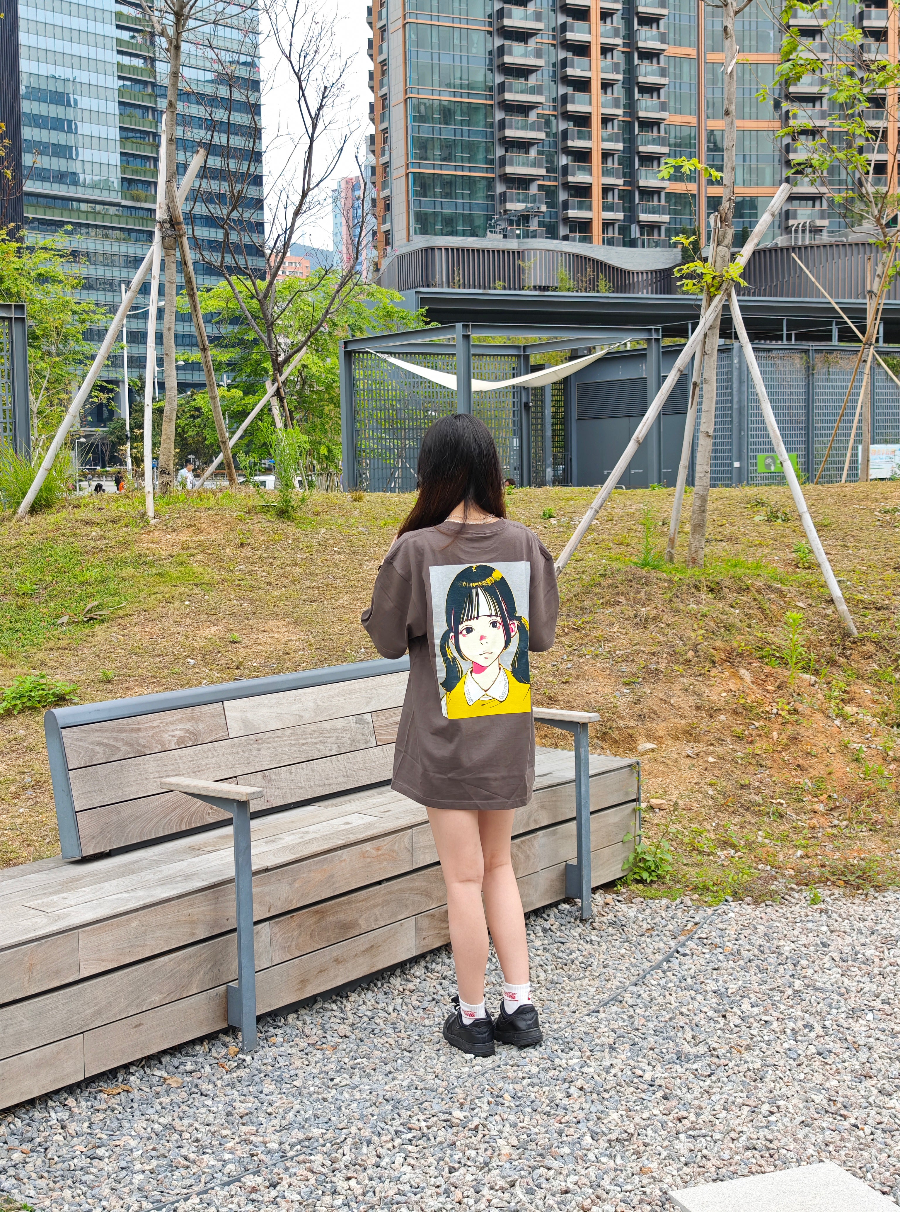 Over print Pop Art Tee Ver:18 (Silver:Brown Body)