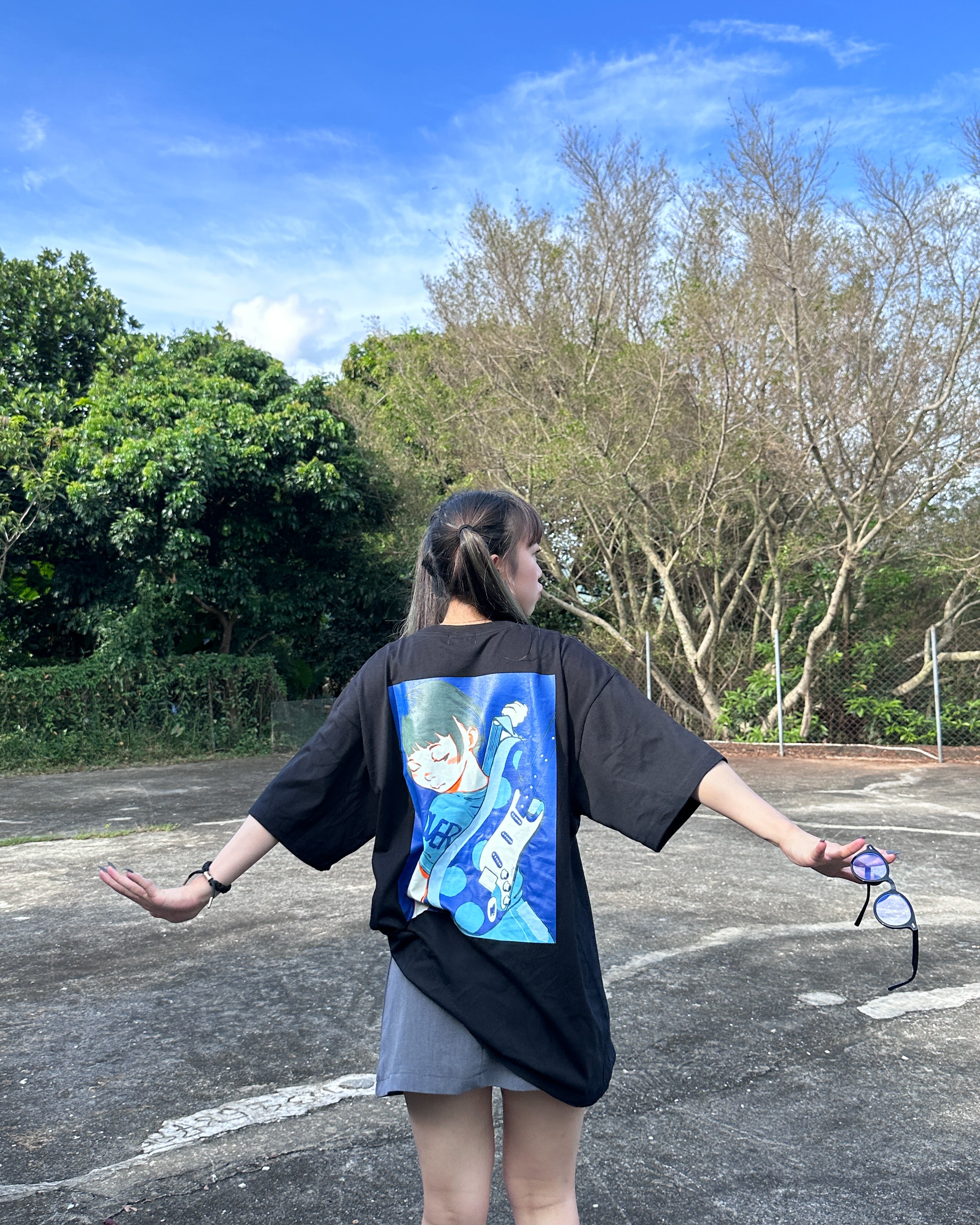 Over print Pop Art Tee Ver:9 Overalls *Glow in the dark