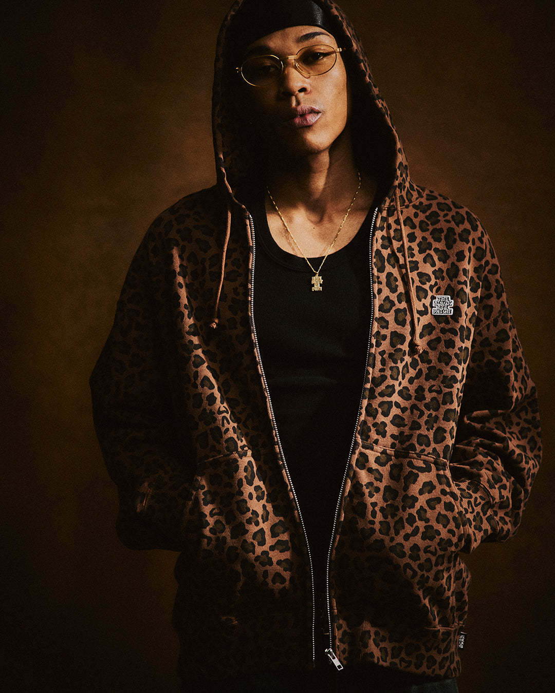 LEOPARD PATTERNED SMALL OG ZIP HOODIE