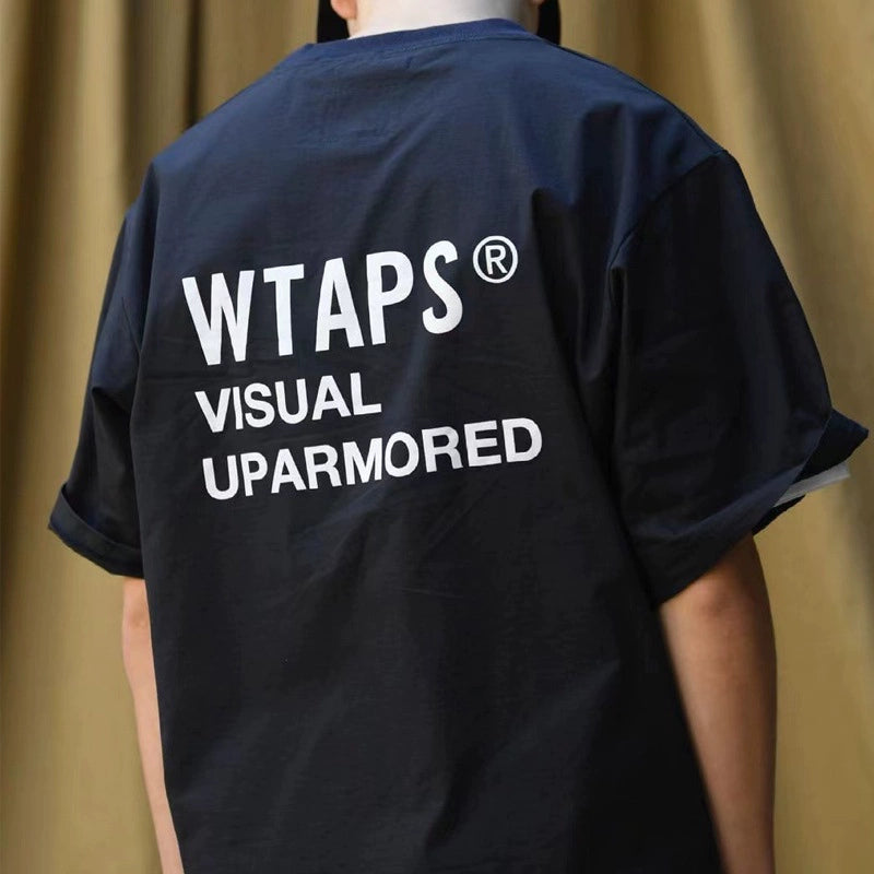 WTAPS SMOCK SS COPO RIPSTOP Blended Slogan Short Sleeve Crew Neck TEE 22SS