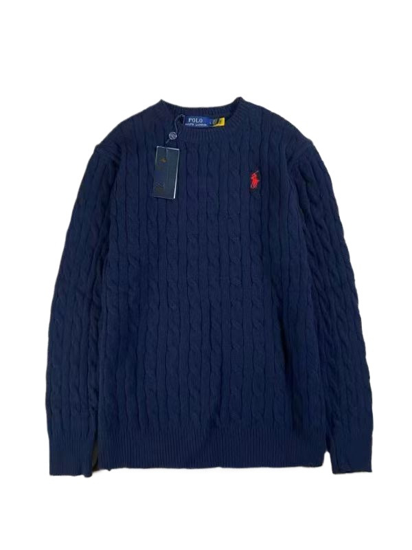 ラルフローレン 刺繍クルーネックケーブルニットセーター（ユニセックス）