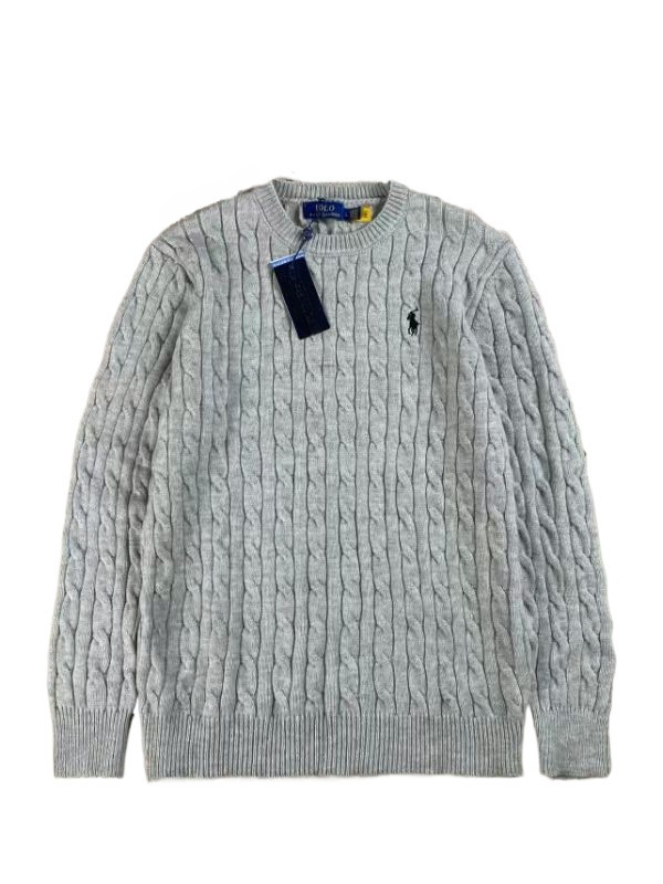 ラルフローレン 刺繍クルーネックケーブルニットセーター（ユニセックス）