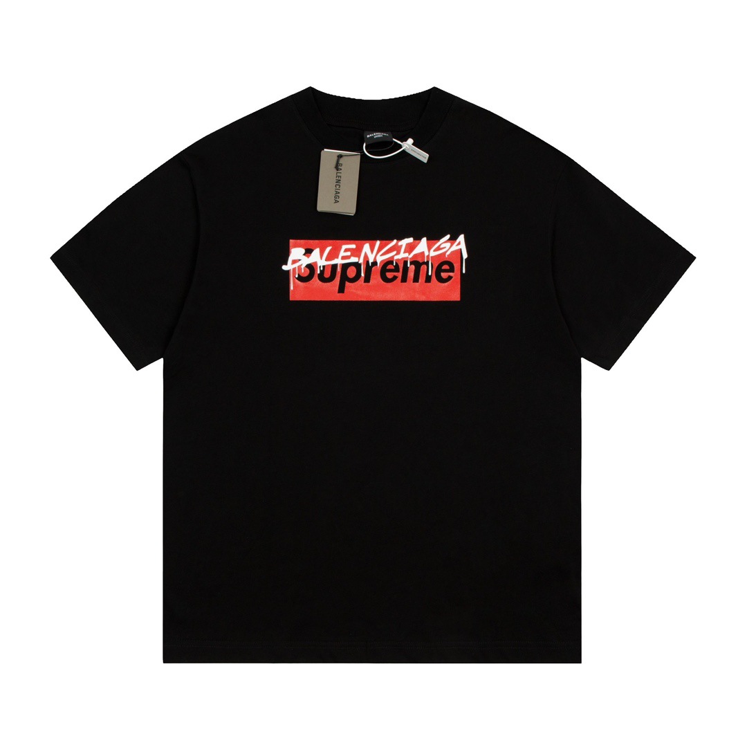 Supreme Balenciaga co-branded logo T-shirt