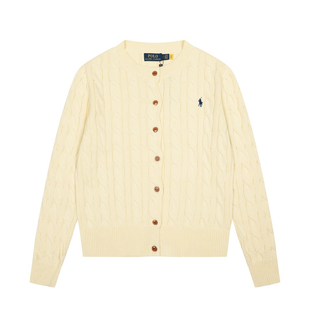 ラルフローレン公式旗艦店 ニット クルーネック シンプルニットカーディガン セーター、ユニセックス