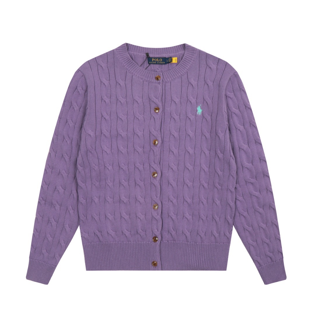 ラルフローレン公式旗艦店 ニット クルーネック シンプルニットカーディガン セーター、ユニセックス