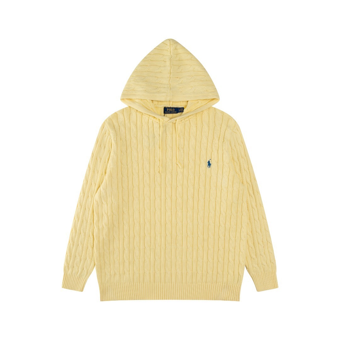 ラルフローレン公式フラッグシップストア 2025 ケーブルニット フード付きプルオーバーセーター、ユニセックス