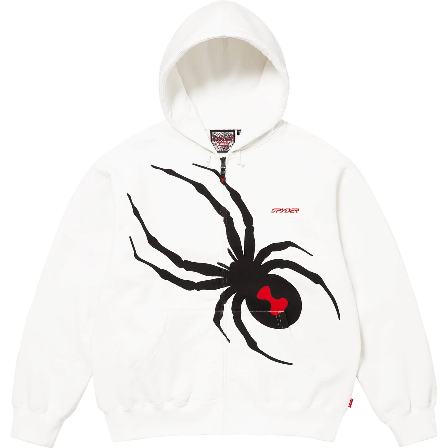 Supreme/スパイダー ジッパー フード スウェットシャツ ‘ホワイト’