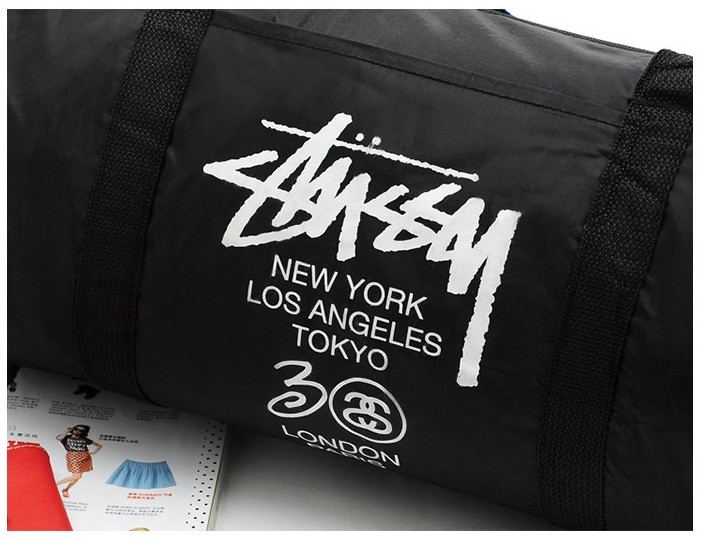 Stussy 30th anniversary personalized cylindrical sports fitness travel bag
