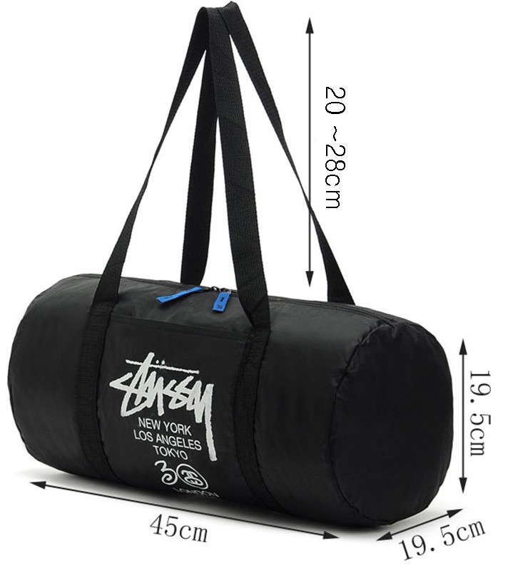 Stussy 30th anniversary personalized cylindrical sports fitness travel bag