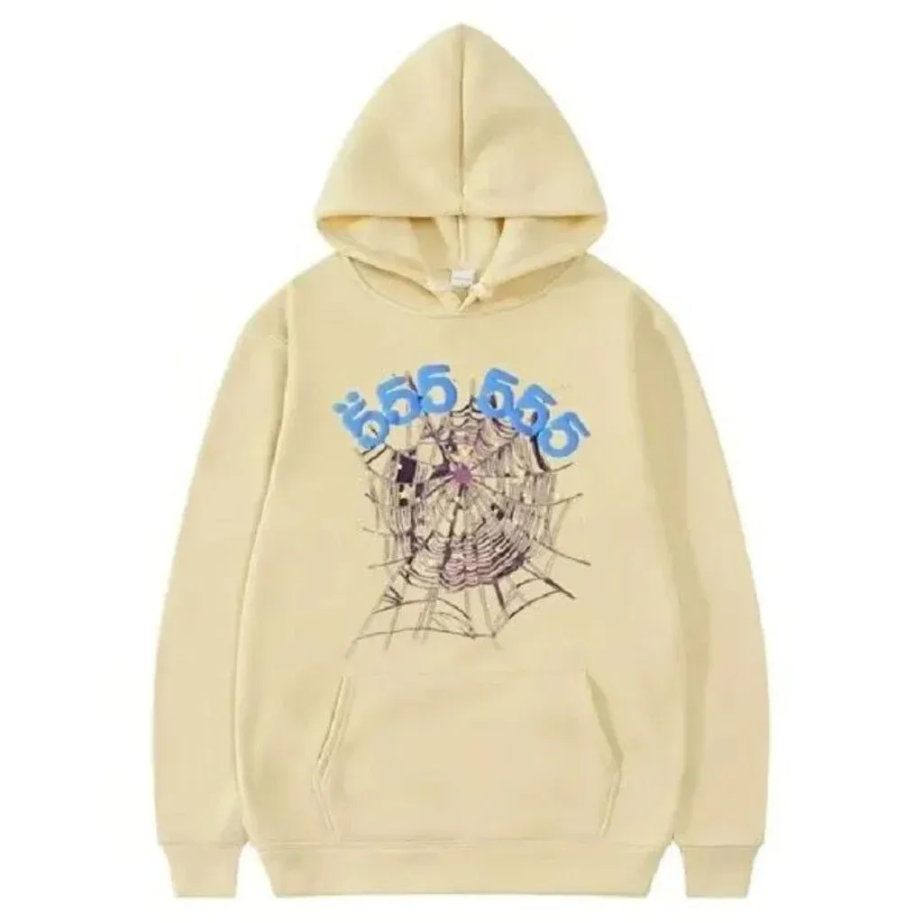 Sp5der 555555 Angel Number Hoodie Khaki